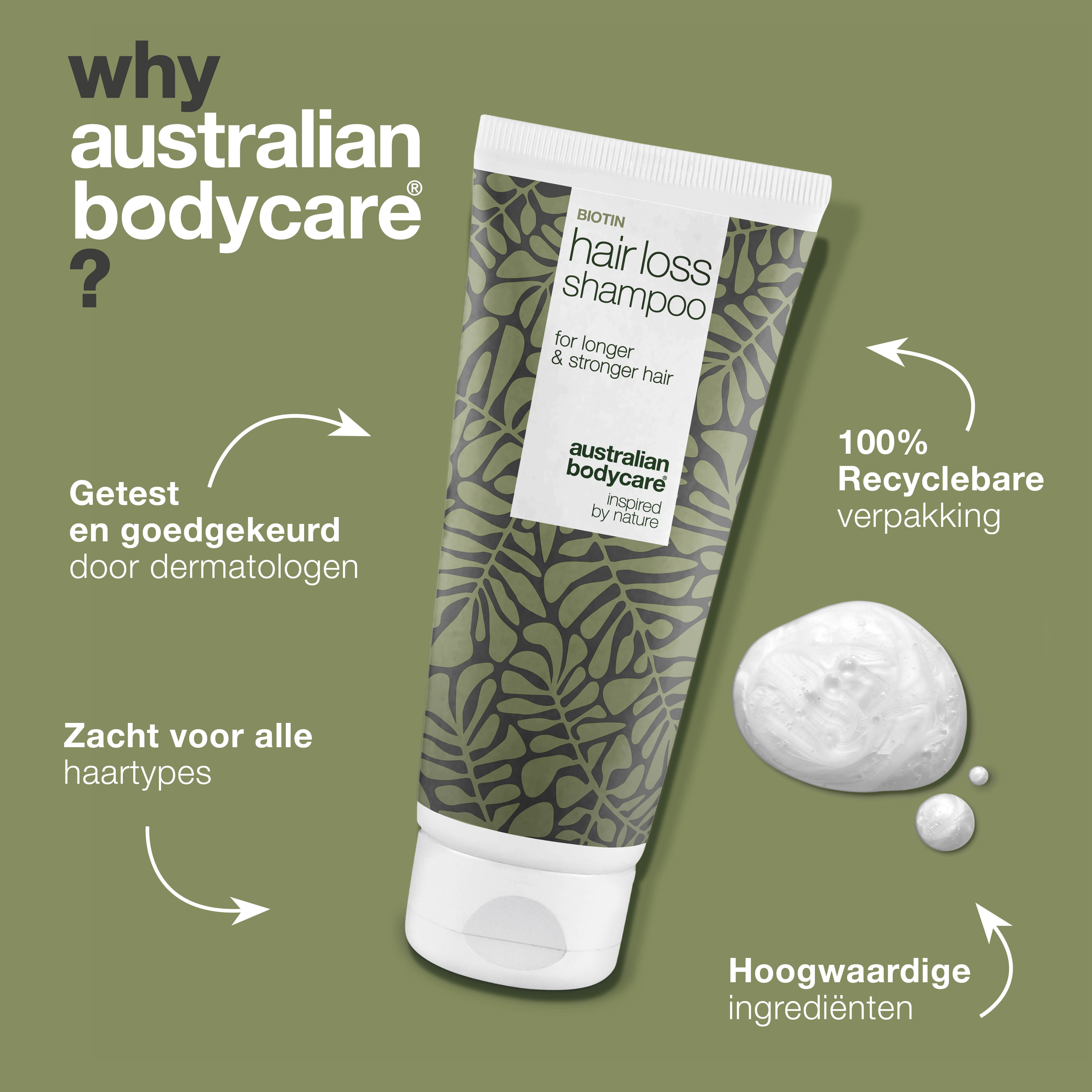 Haaruitval Biotine Shampoo — Voor fijn en dun haar - kan gebruikt door mensen met haaruitval