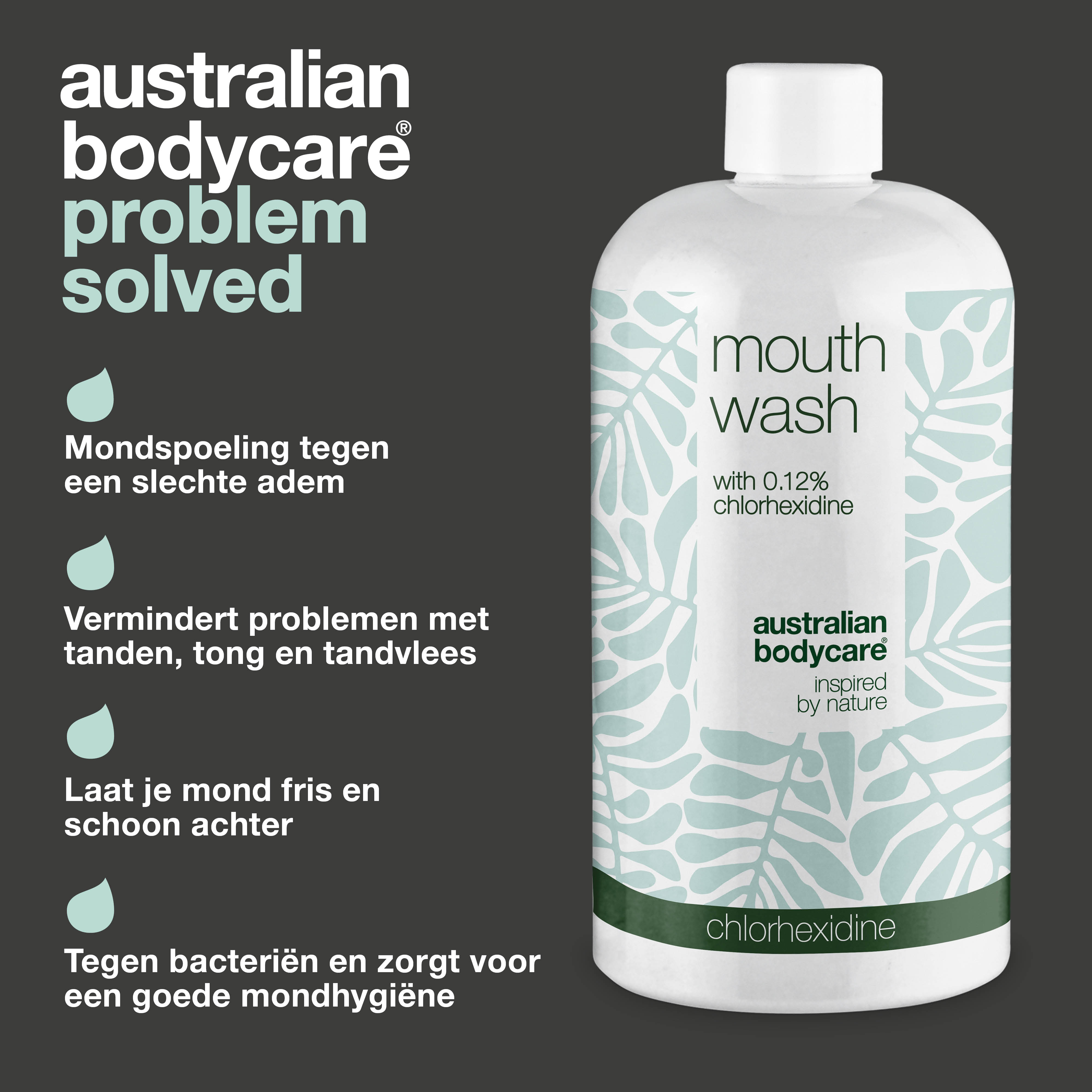 Chloorhexidine mondspoeling 0,12% met Tea Tree Oil — Mondspoeling voor dagelijkse verzorging van gevoelig tandvlees, parodontitis en slechte adem