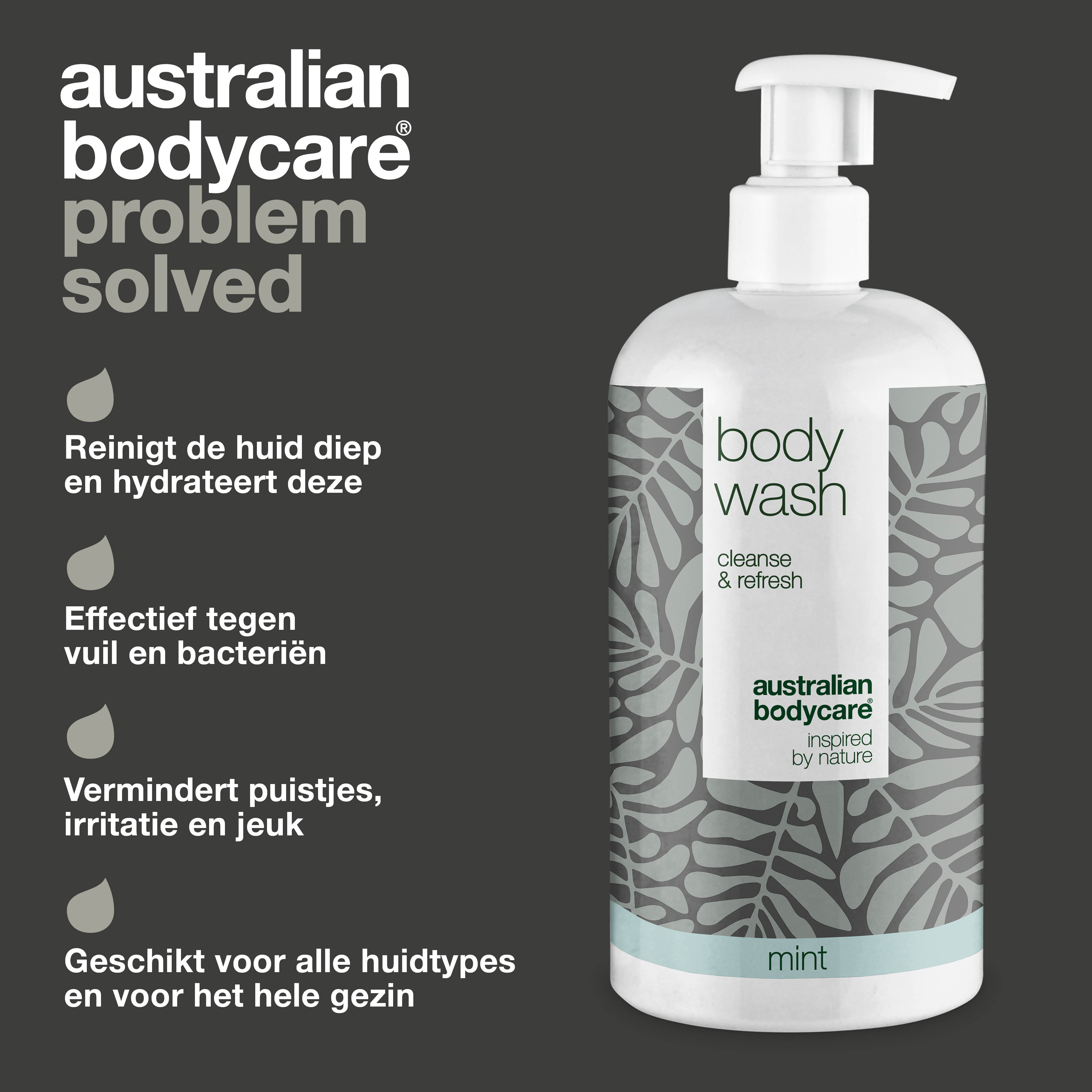 4 Tea Tree Body Wash Mint 500 ml voor de prijs van 3 - pakketaanbieding — Pakketaanbieding met 4 Body Wash (500 ml): Tea Tree Olie Mint