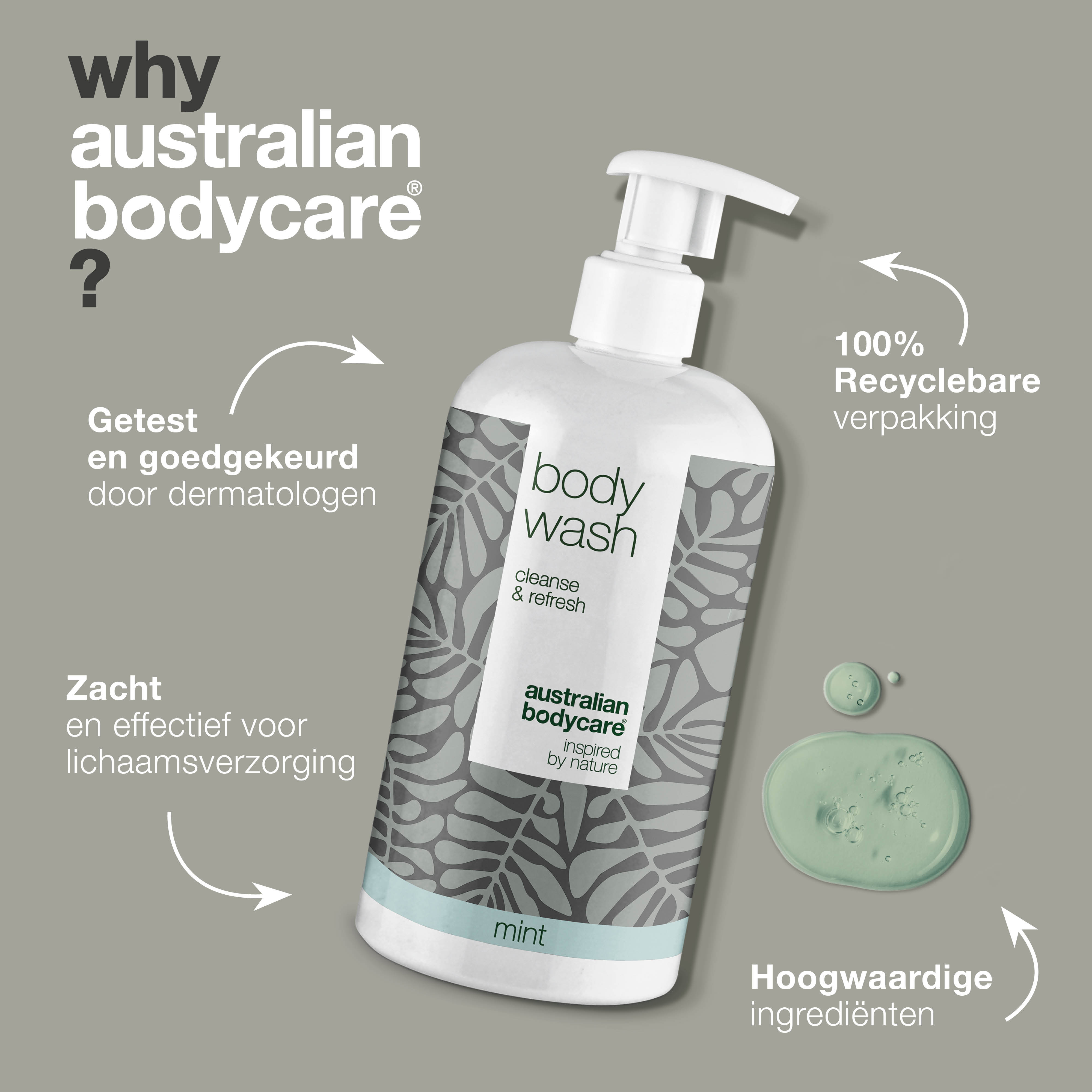 4 Tea Tree Body Wash Mint 500 ml voor de prijs van 3 - pakketaanbieding — Pakketaanbieding met 4 Body Wash (500 ml): Tea Tree Olie Mint