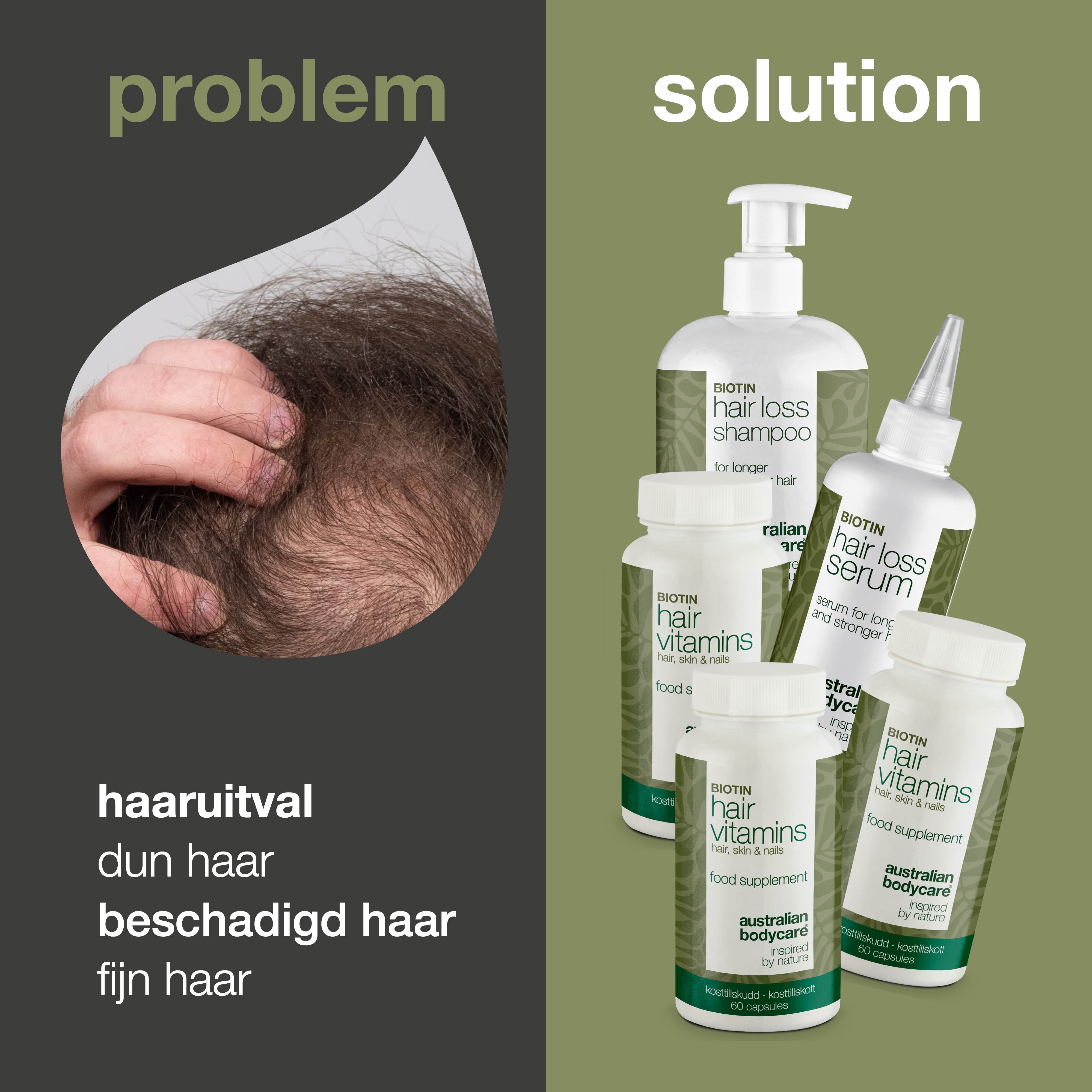 XL pakket voor haaruitval — 5 haaruitvalproducten met Biotine voor dun haar