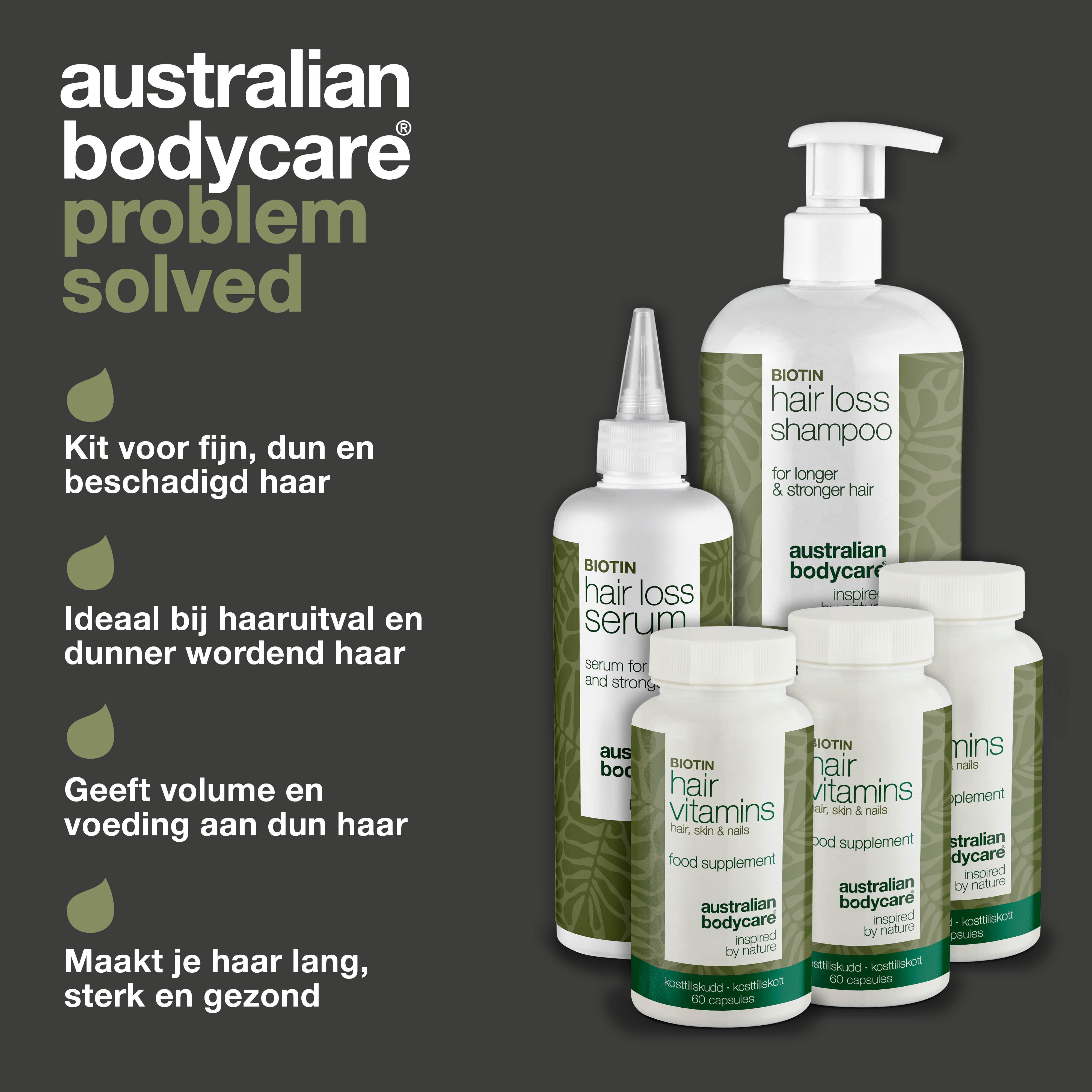 XL pakket voor haaruitval — 5 haaruitvalproducten met Biotine voor dun haar