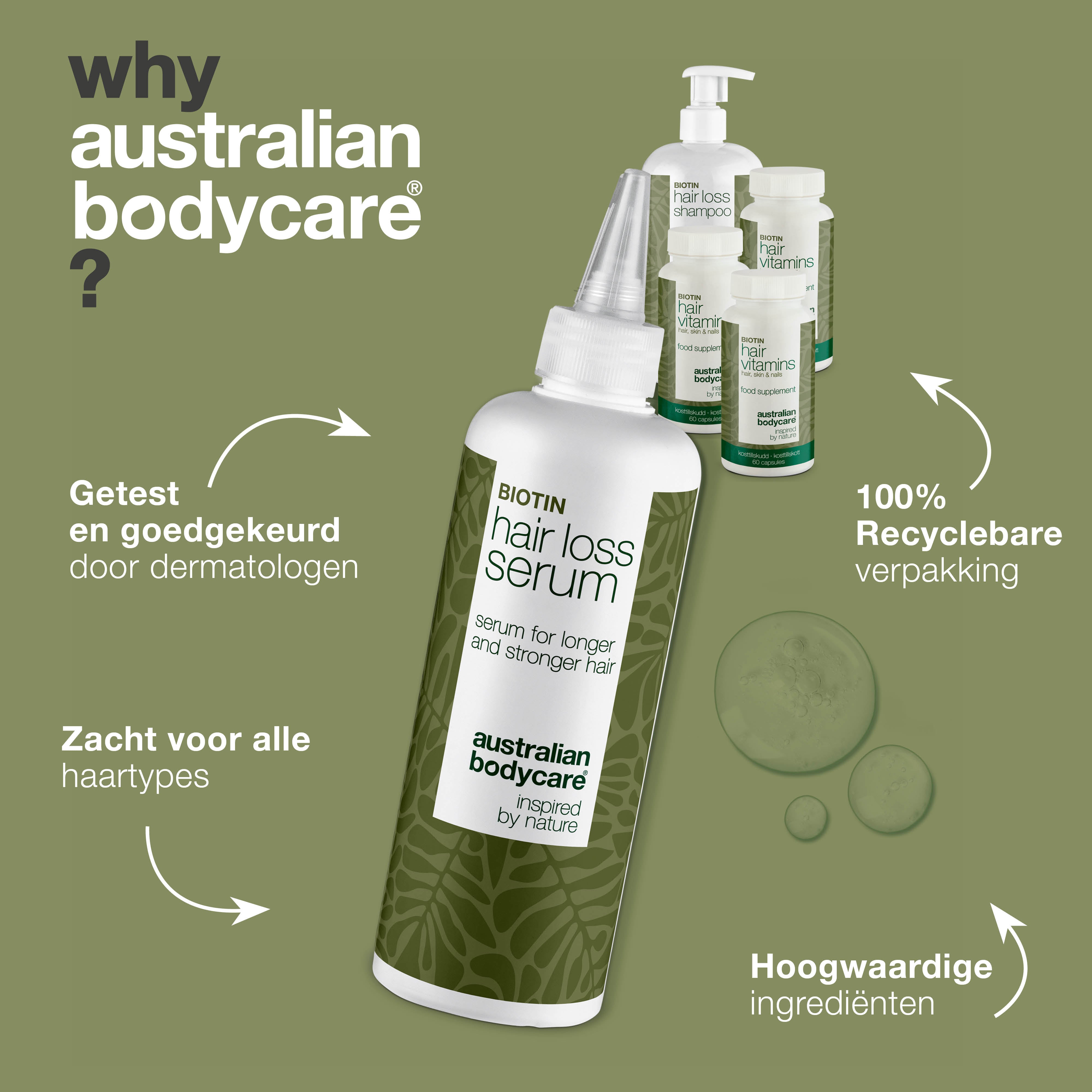 XL pakket voor haaruitval — 5 haaruitvalproducten met Biotine voor dun haar