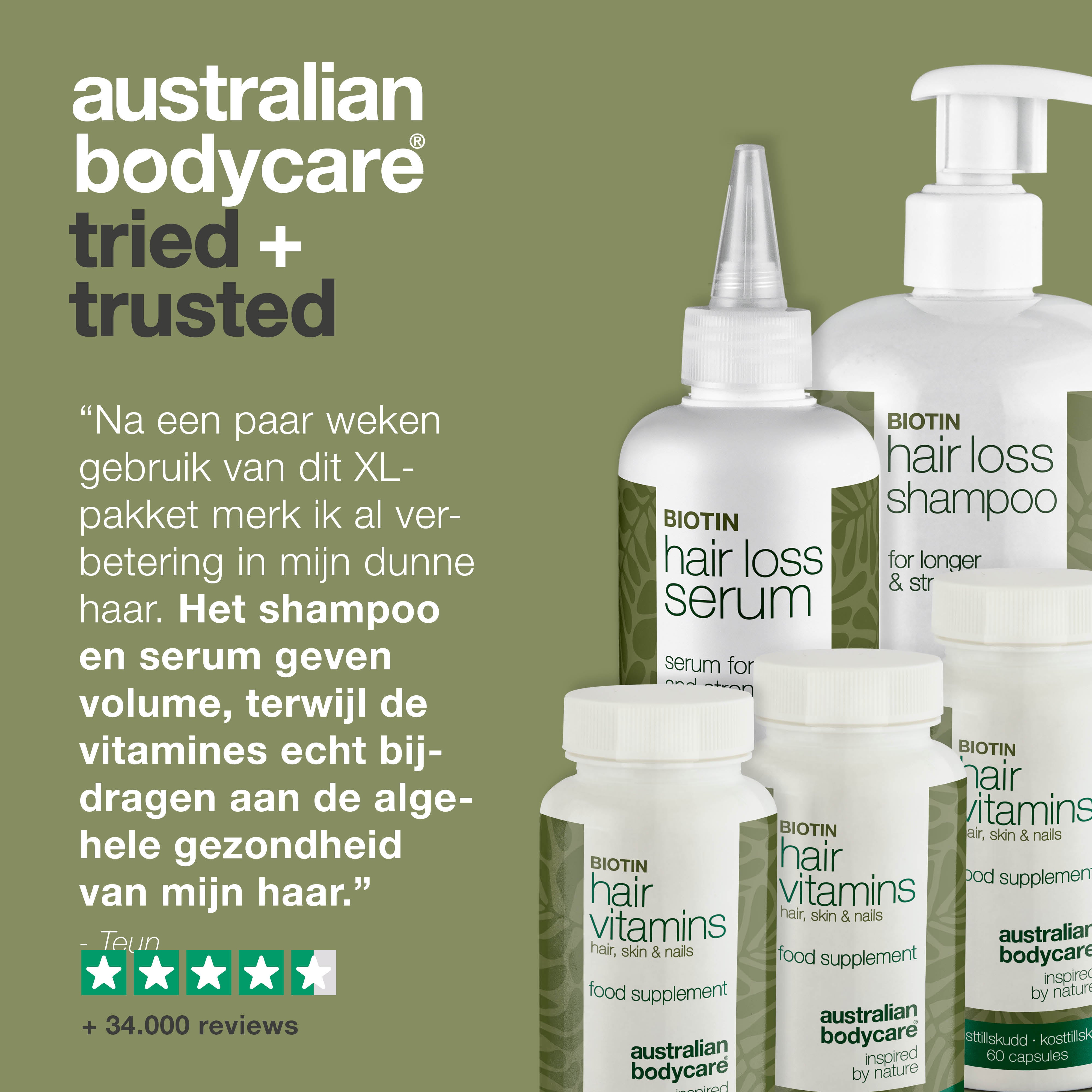 XL pakket voor haaruitval — 5 haaruitvalproducten met Biotine voor dun haar