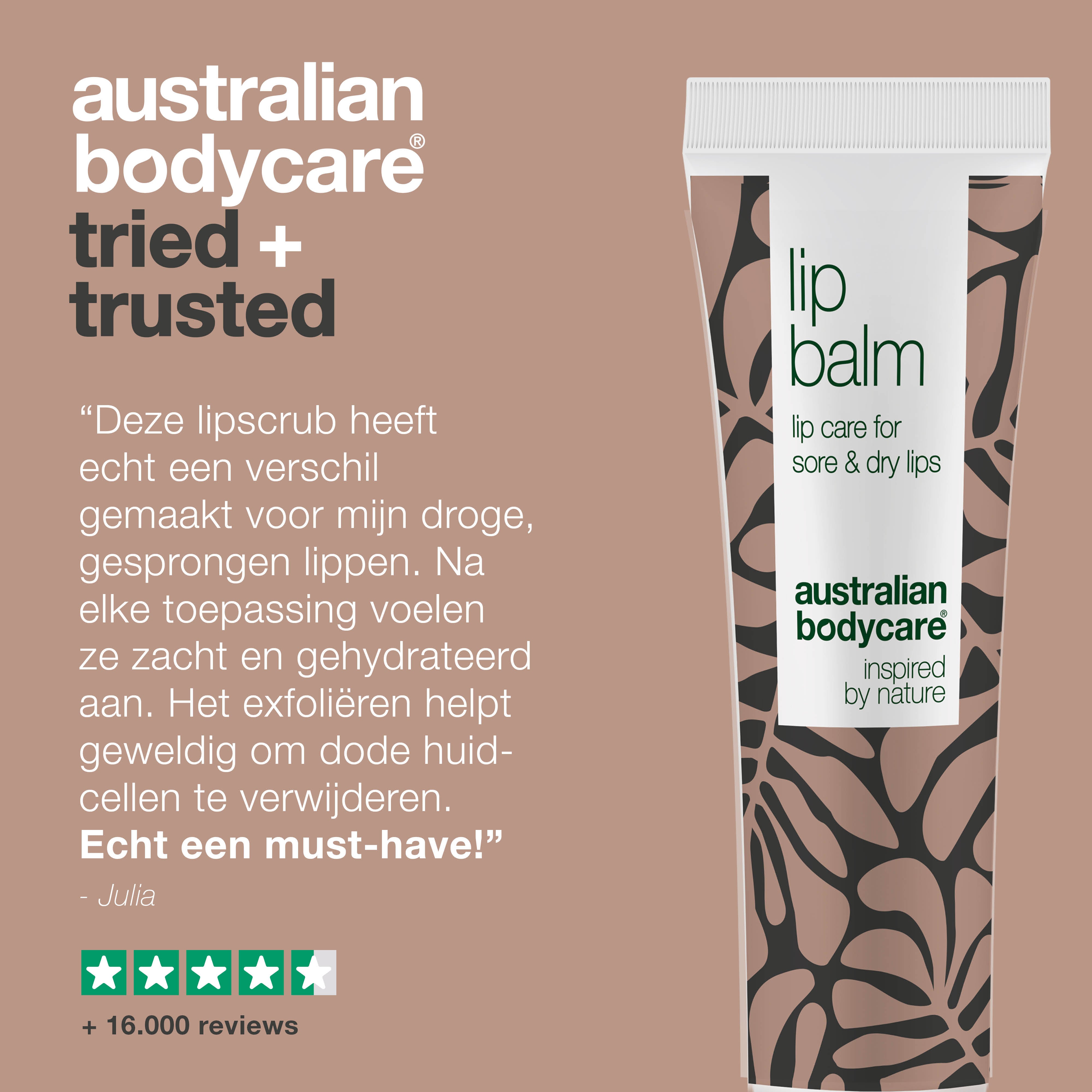 Lippenbalsem voor de verzorging van droge lippen — lippenbalsem met Tea Tree Olie voor droge lippen & verzorging van koortslip