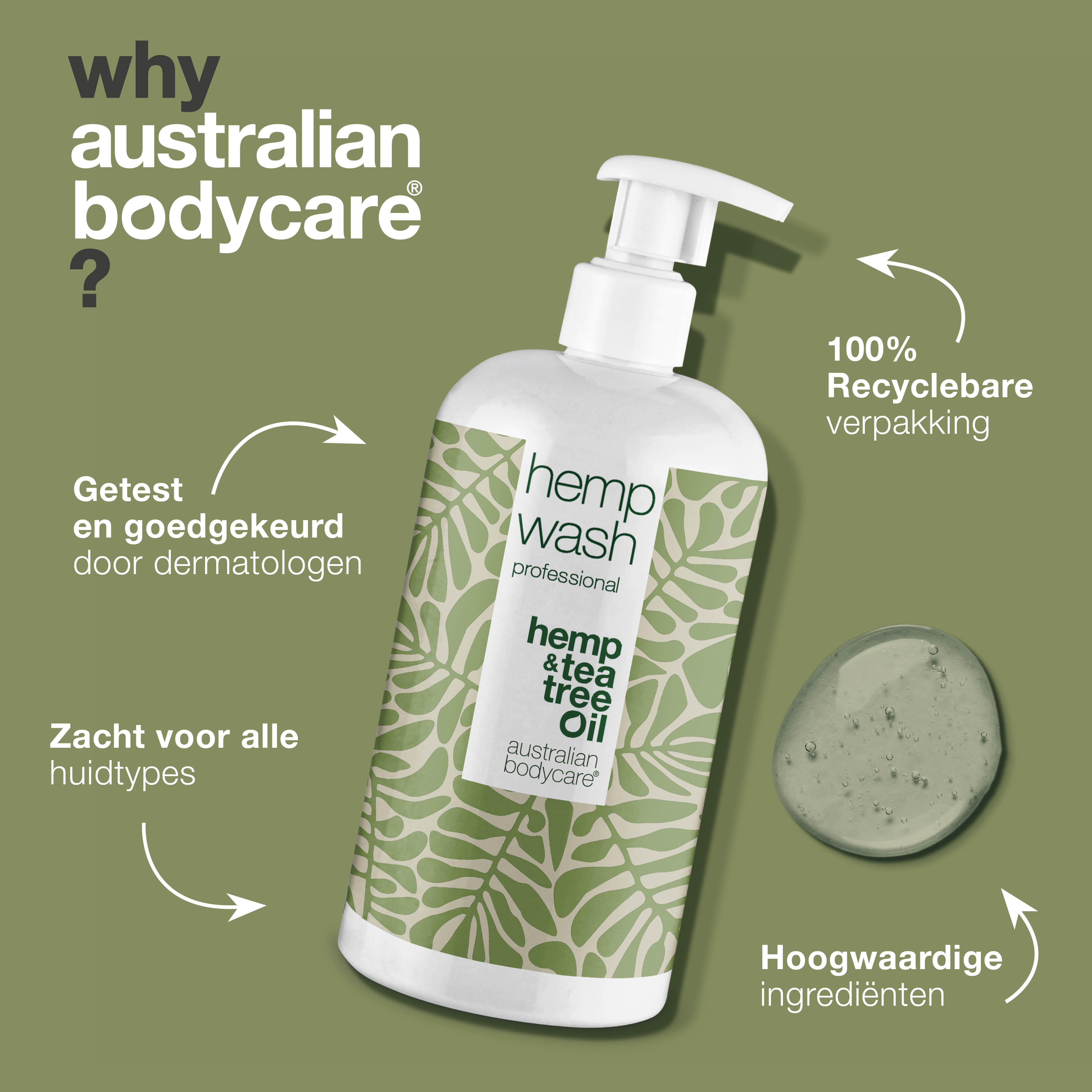 Hennep Reinigende Douchegel — Body wash met natuurlijke hennepolie voor droge en vette huid