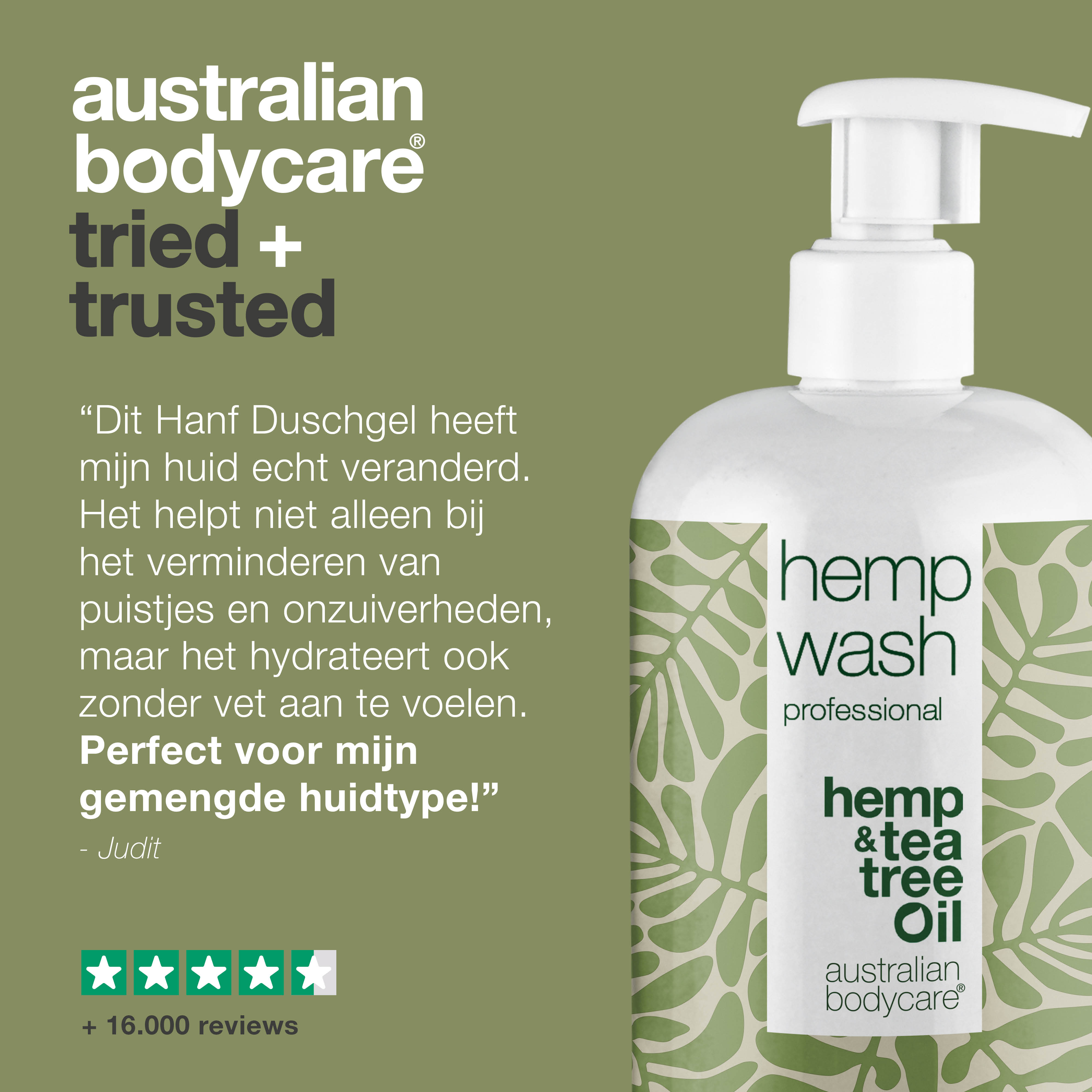 Hennep Reinigende Douchegel — Body wash met natuurlijke hennepolie voor droge en vette huid