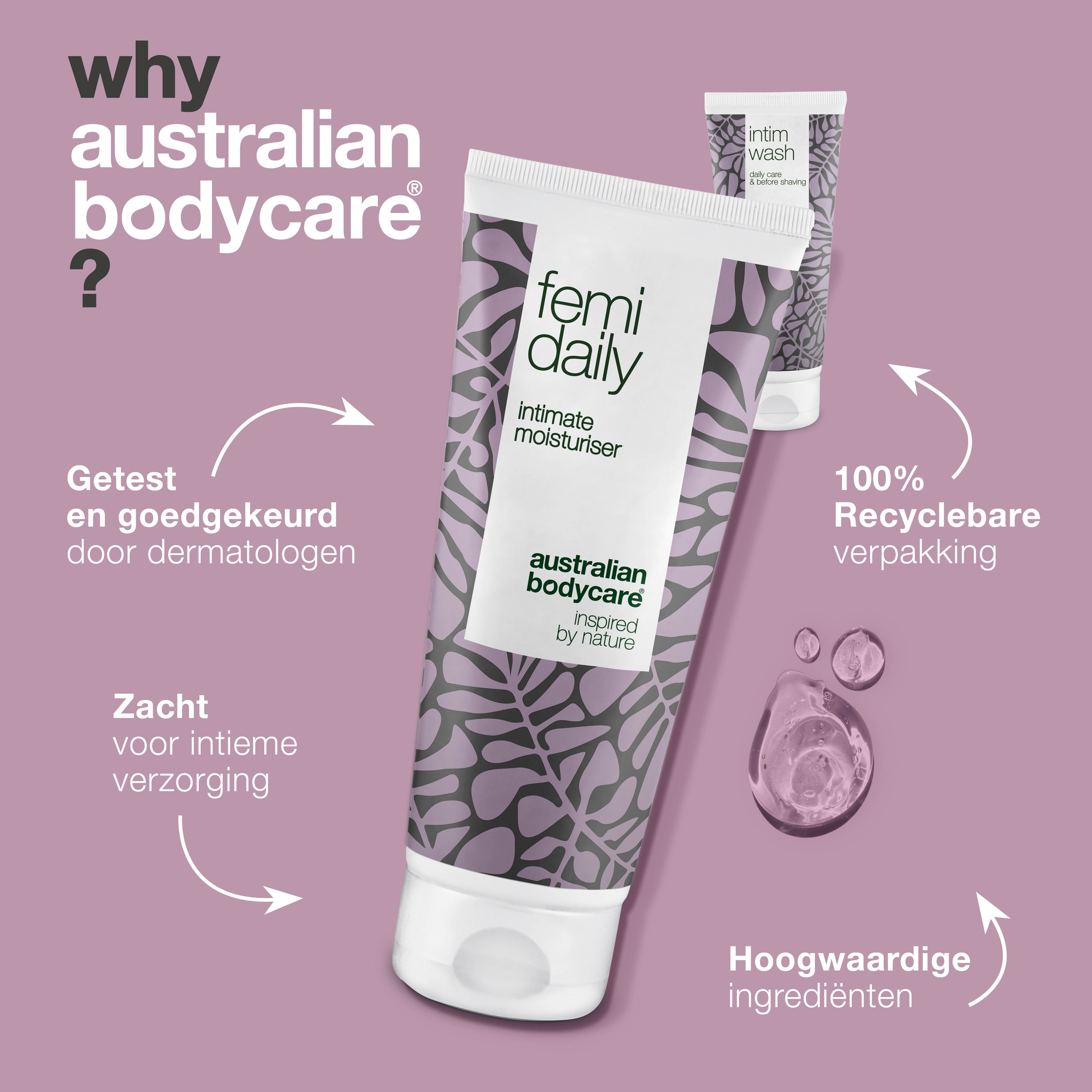 Pakket voor rode voorhuid - Verzachtende was en gel — Kalmeer een rode en geïrriteerde voorhuid met Men's Intimate Wash en Femi Daily. Zachte verzorging voor hygiëne en verlichting.
