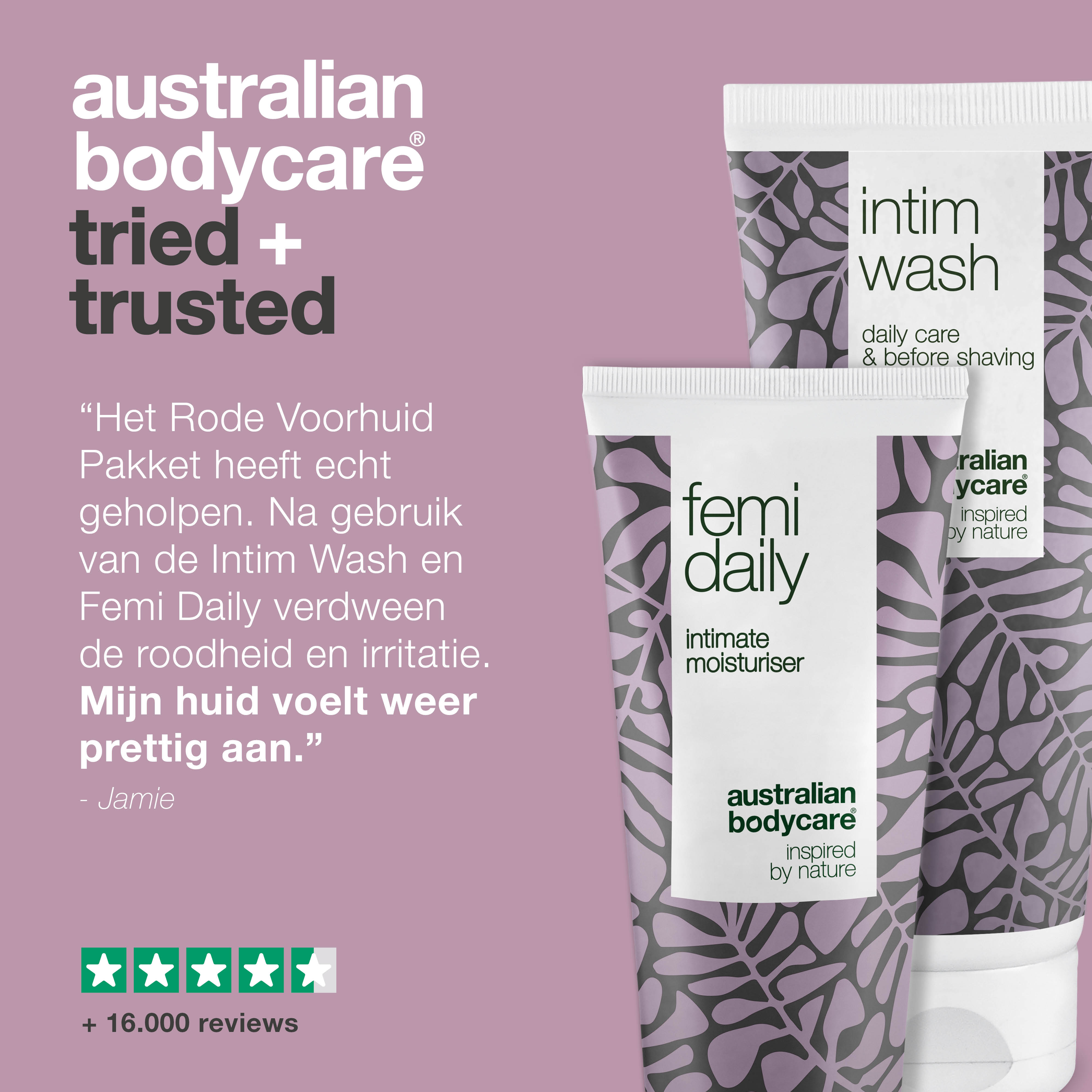 Pakket voor rode voorhuid - Verzachtende was en gel — Kalmeer een rode en geïrriteerde voorhuid met Men's Intimate Wash en Femi Daily. Zachte verzorging voor hygiëne en verlichting.