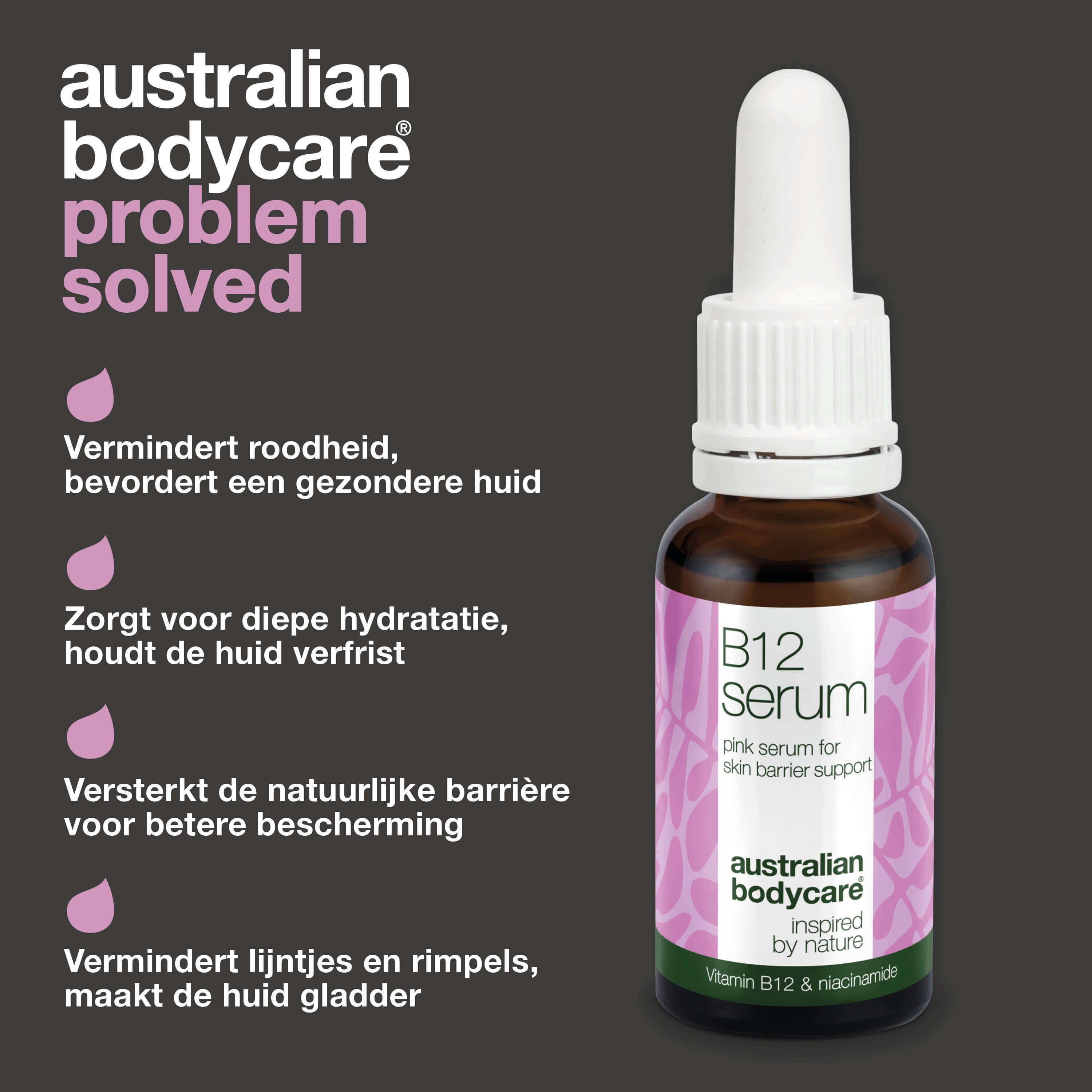 B12 Pink Serum – Verminder roodheid en versterk de huidbarrière — B12 Pink Serum vermindert roodheid en versterkt de huidbarrière. Perfect voor een droge en gevoelige huid.