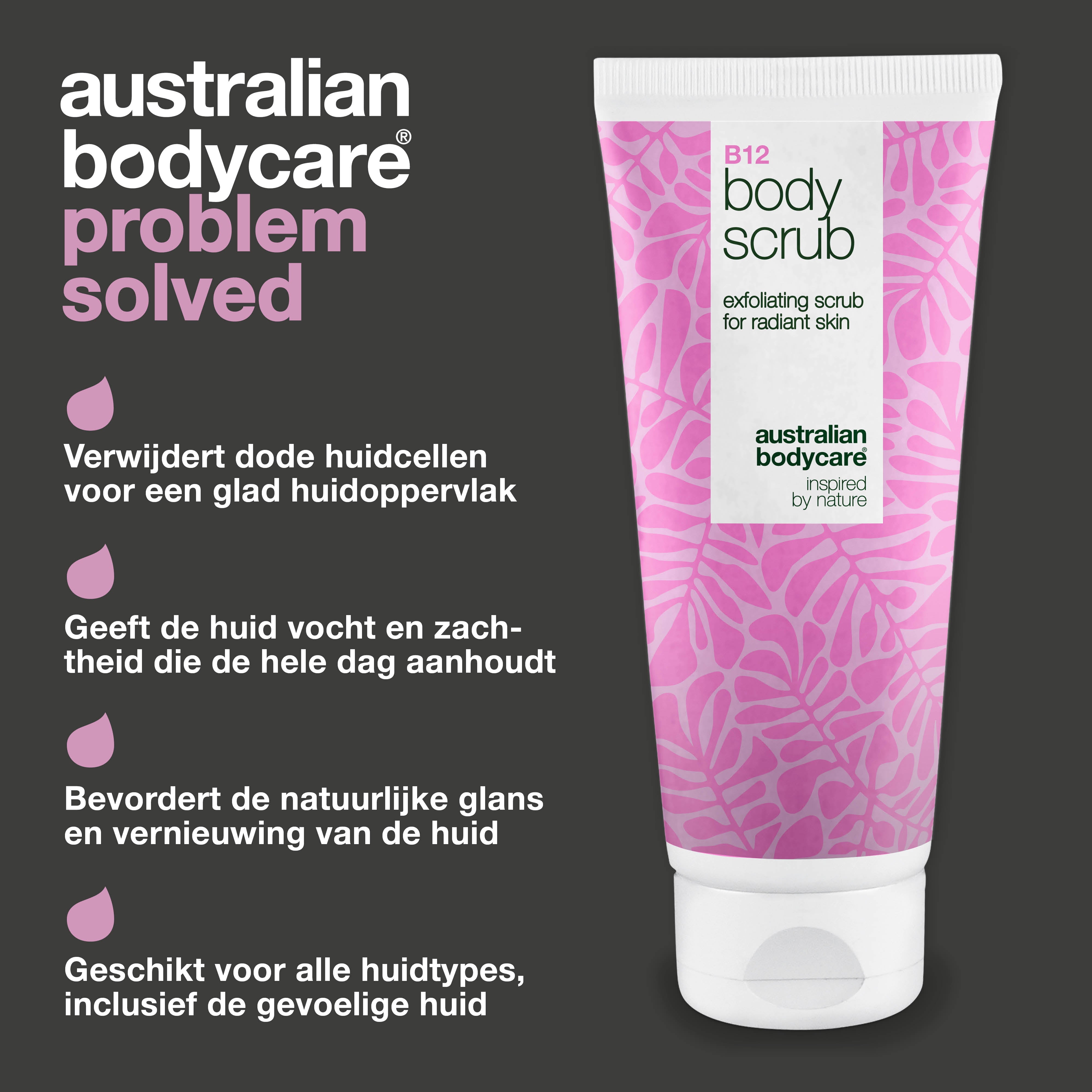 B12 Bodyscrub – Exfolieer en Hydrateer voor Stralende Huid — B12 Bodyscrub exfolieert zacht en hydrateert, voor een gladde, stralende huid.