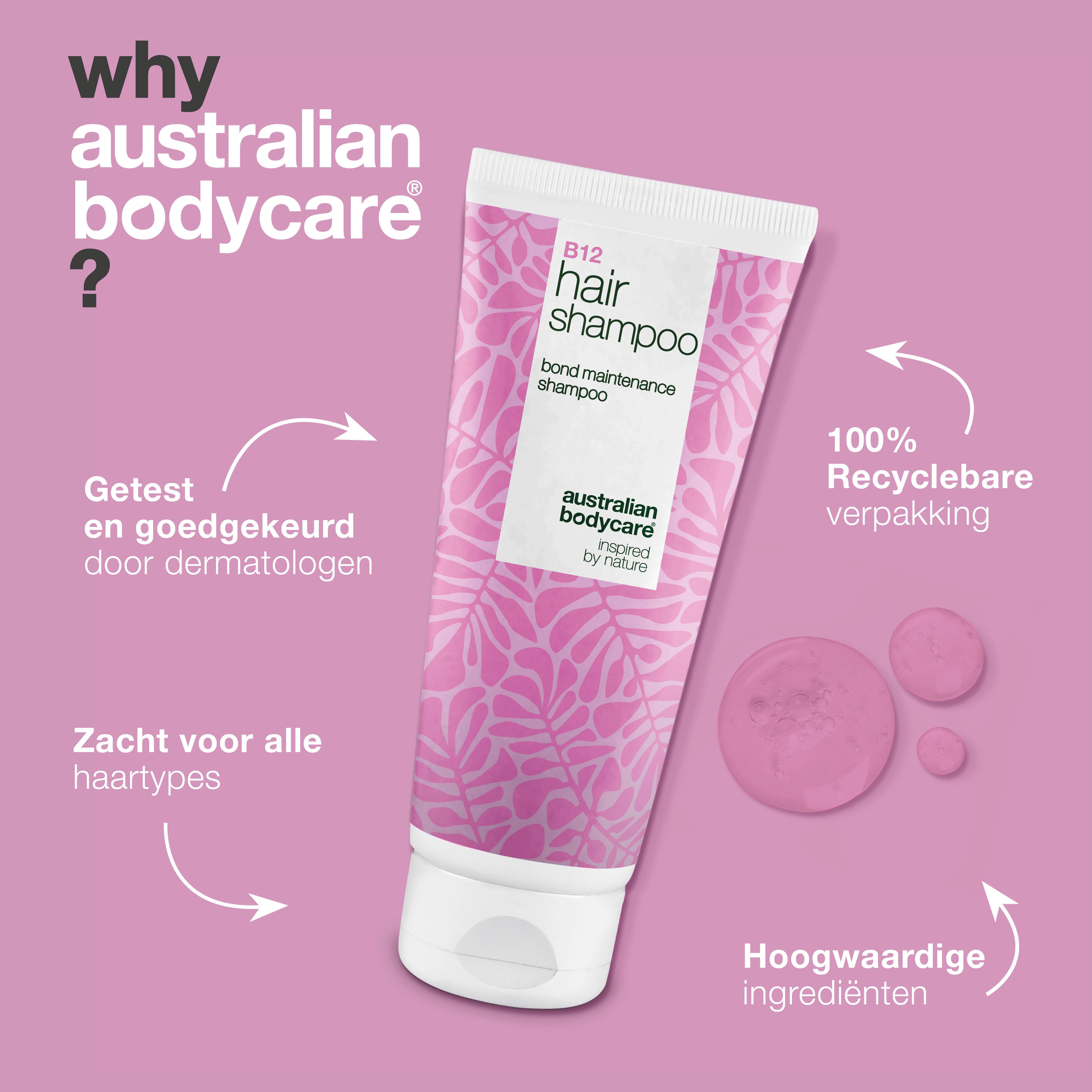 Vitamin B12 Haarsjampoo versterkt en herstelt zwak haar met bond-effect dat de haarvezel opbouwt.