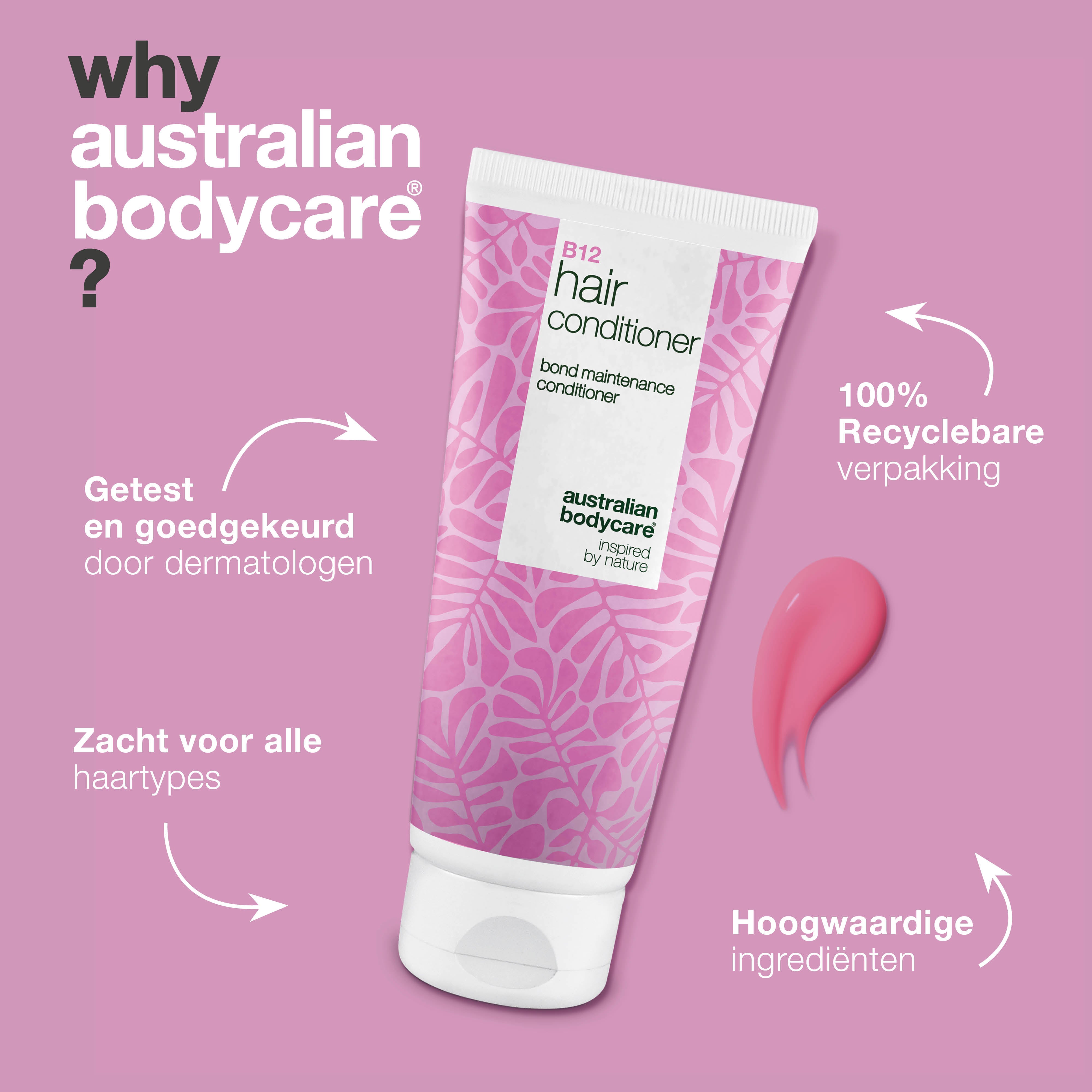 Vitamin B12 Hair Conditioner met bond-effect – versterkt en herstelt droog, beschadigd haar.