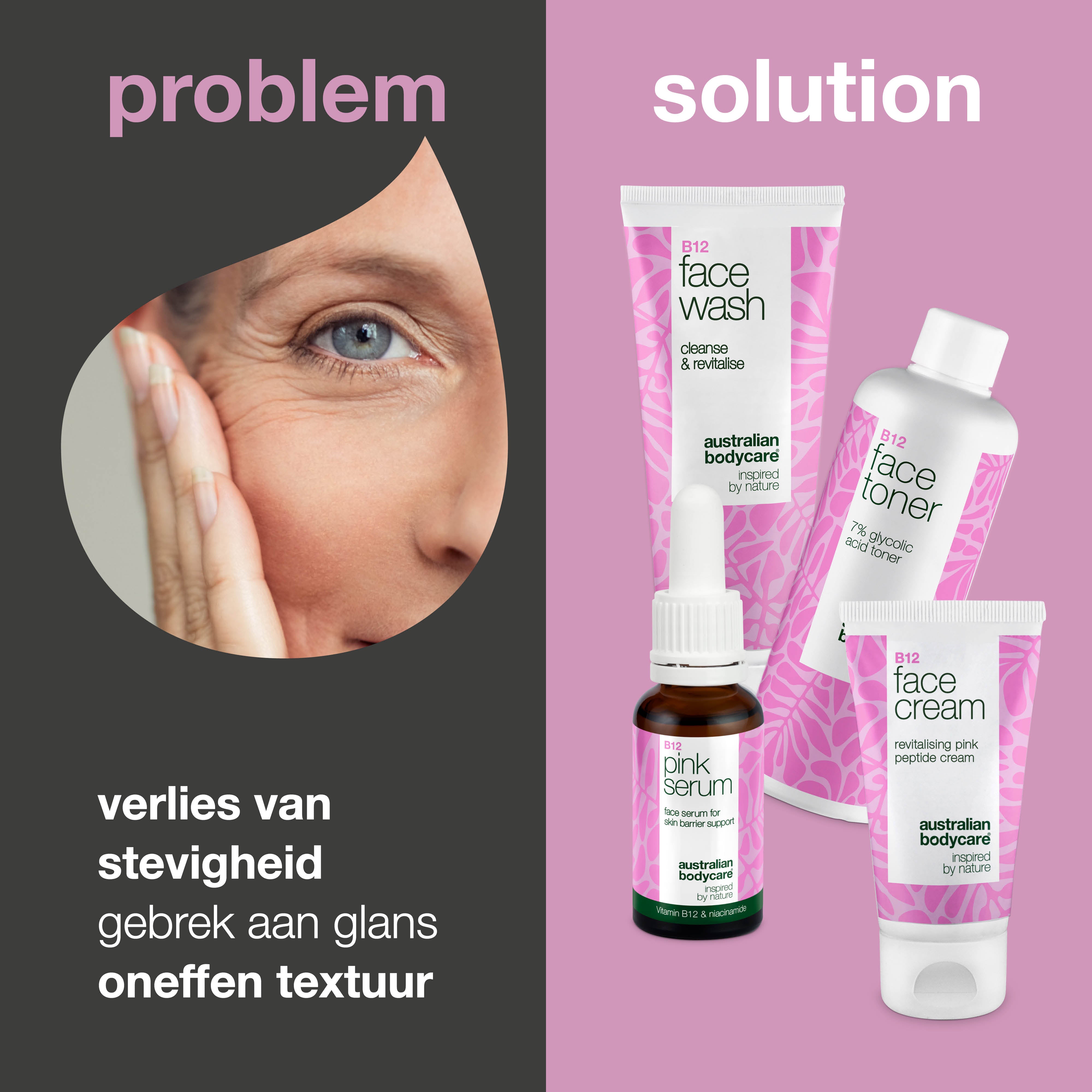 Compleet B12 Verzorgingsset – Revitaliseer je Huid — Revitaliseer de huid tijdens de menopauze met ons B12-set, dat vocht en elasticiteit herstelt.