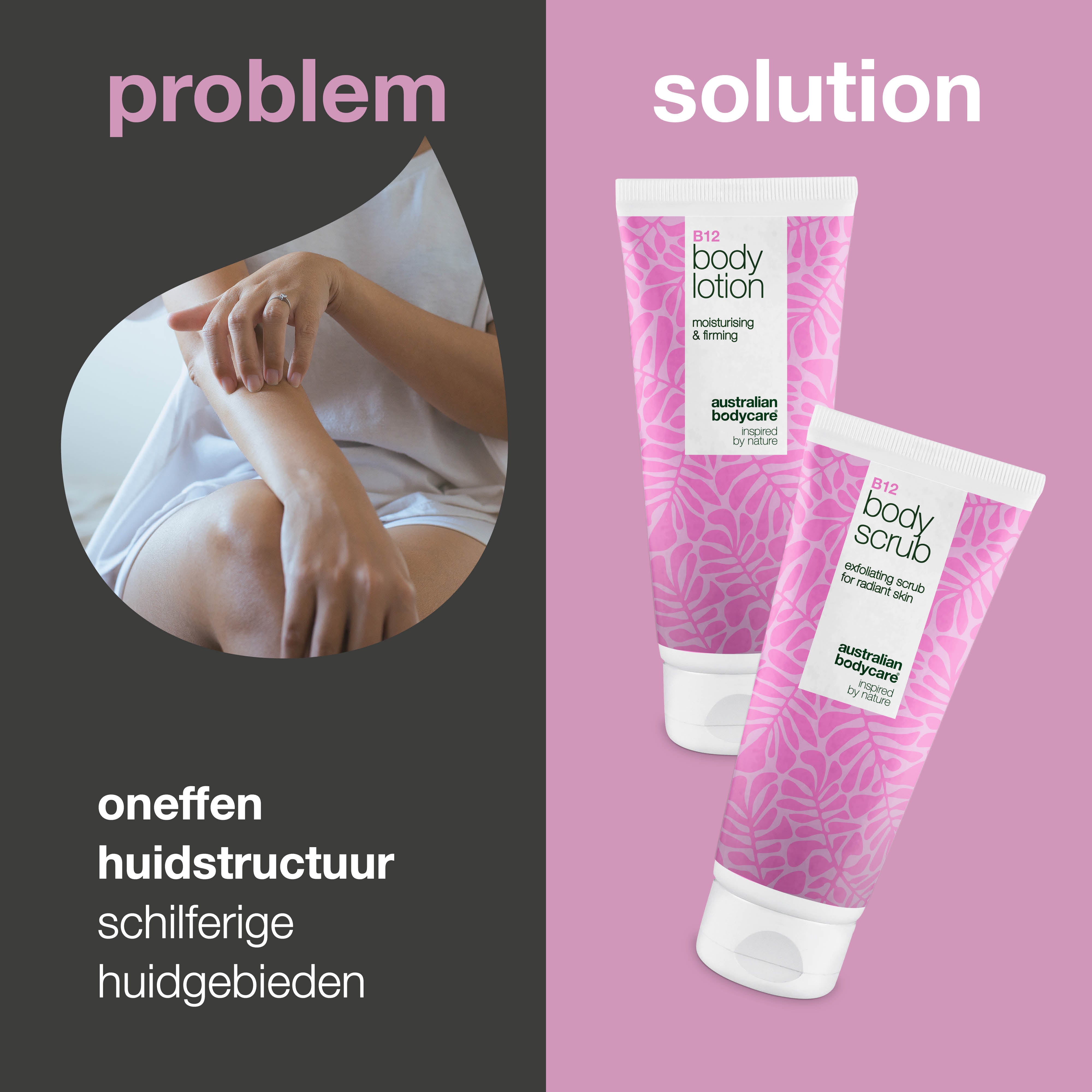 B12-huidverzorgingsset voor droge huid – Exfoliatie & diepwerkende hydratatie — Hydraterende B12 Body Scrub & Lotion voor de droge en gevoelige huid.