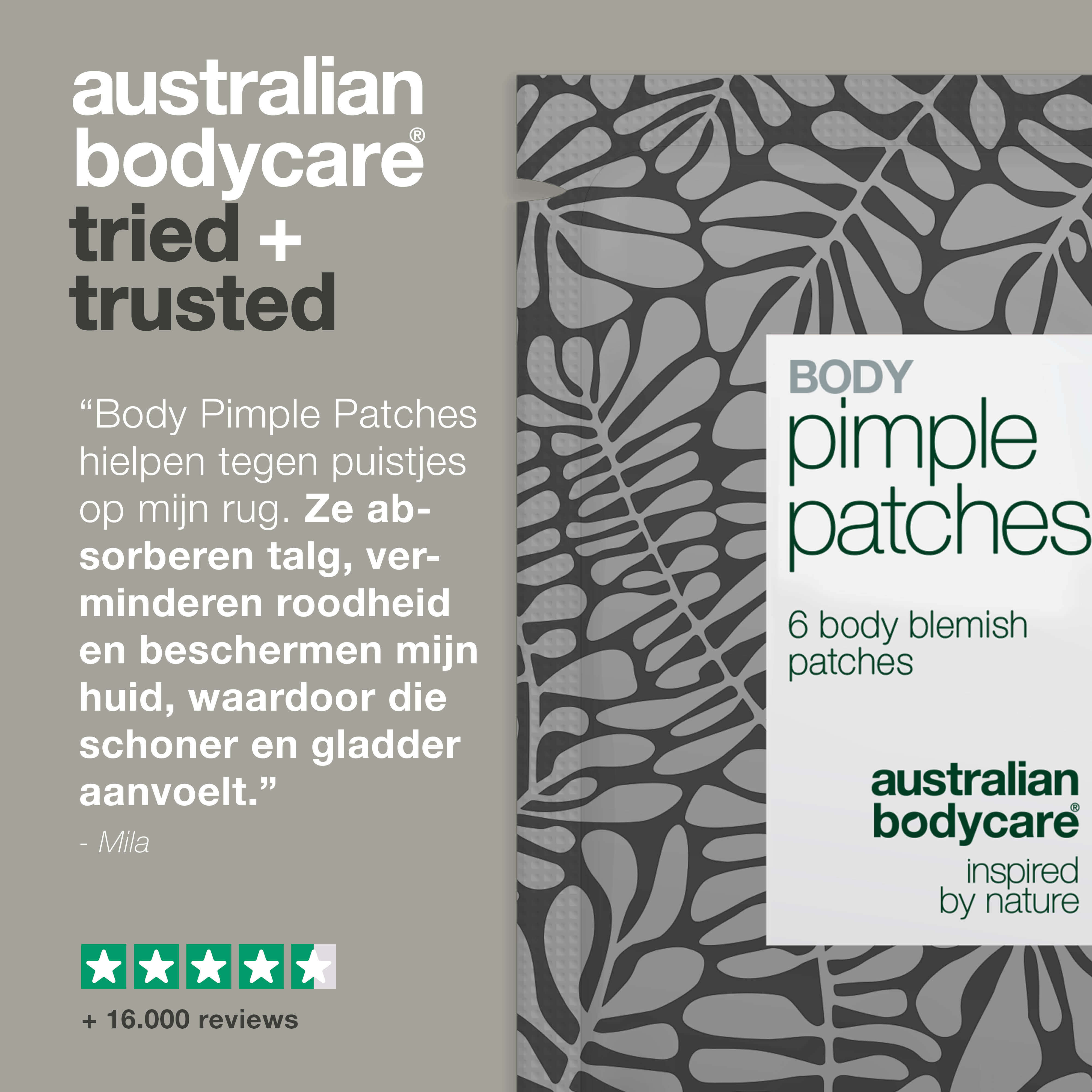 Body Pimple Patches – Behandeling voor puistjes op het lichaam — Effectieve puistenpleisters voor rug, borst en schouders. Absorbeert talg, beschermt de huid en vermindert onzuiverheden.