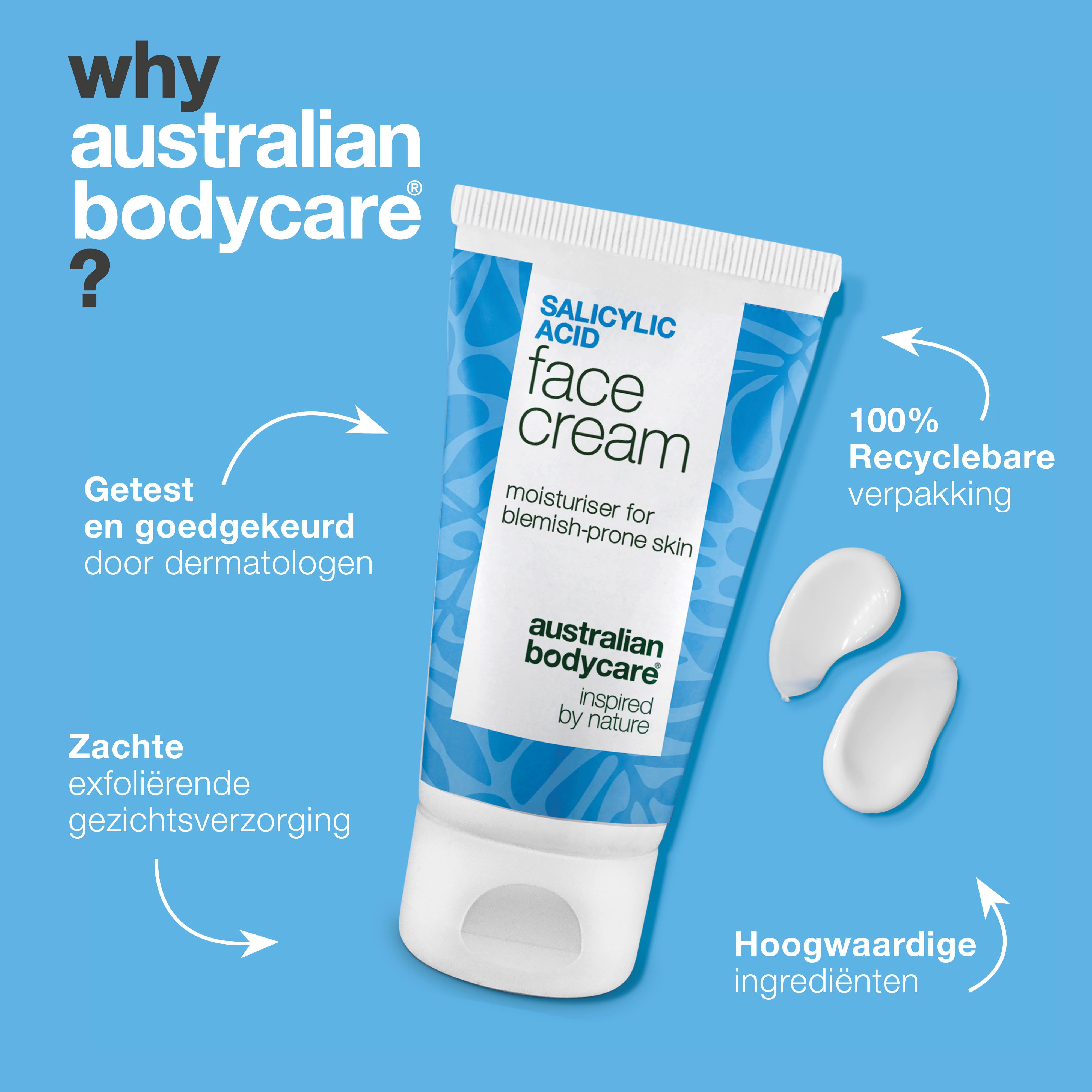 Gezichtscrème met salicylzuur tegen puistjes en mee-eters – reinigt poriën en balanceert vette huid