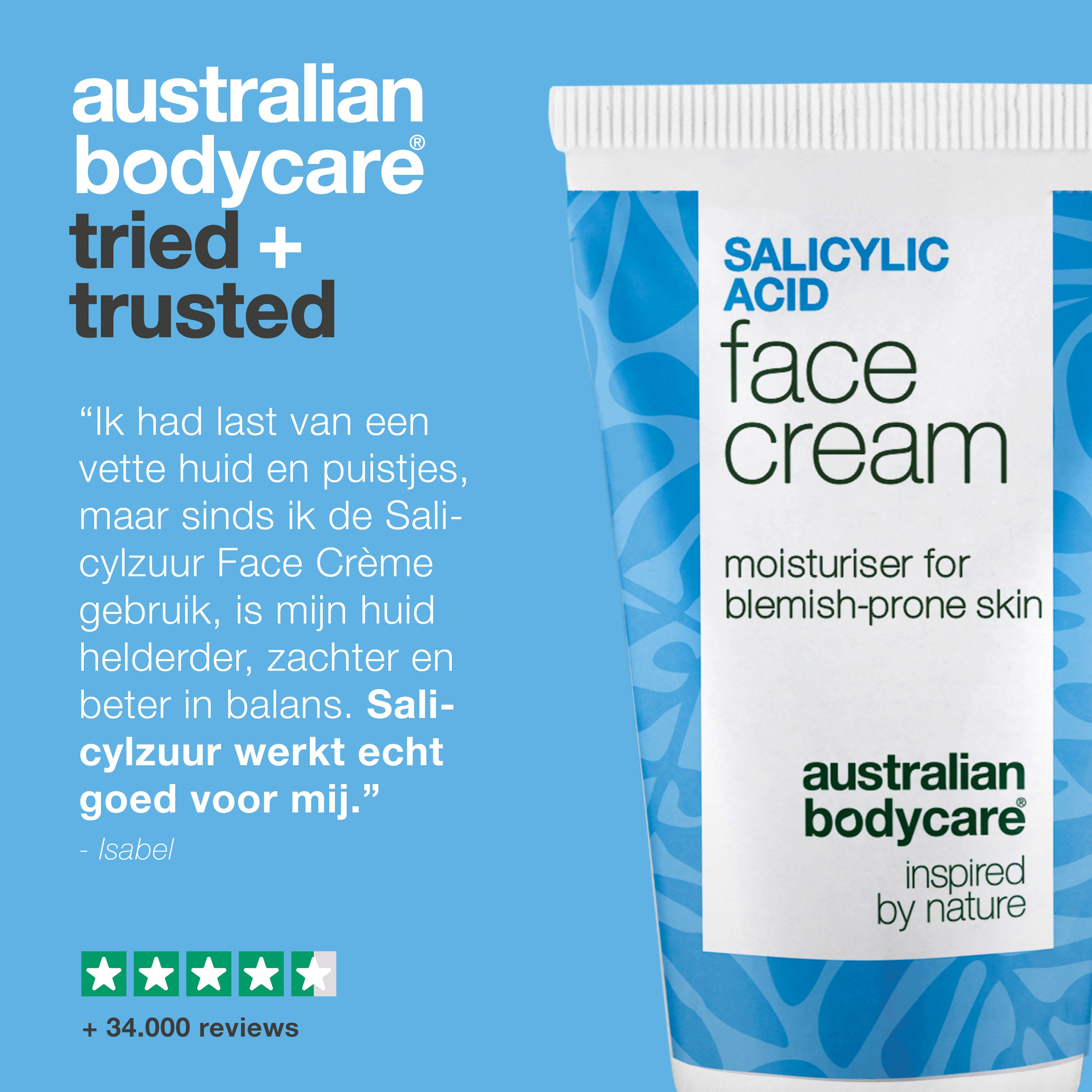 Gezichtscrème met salicylzuur tegen puistjes en mee-eters – reinigt poriën en balanceert vette huid