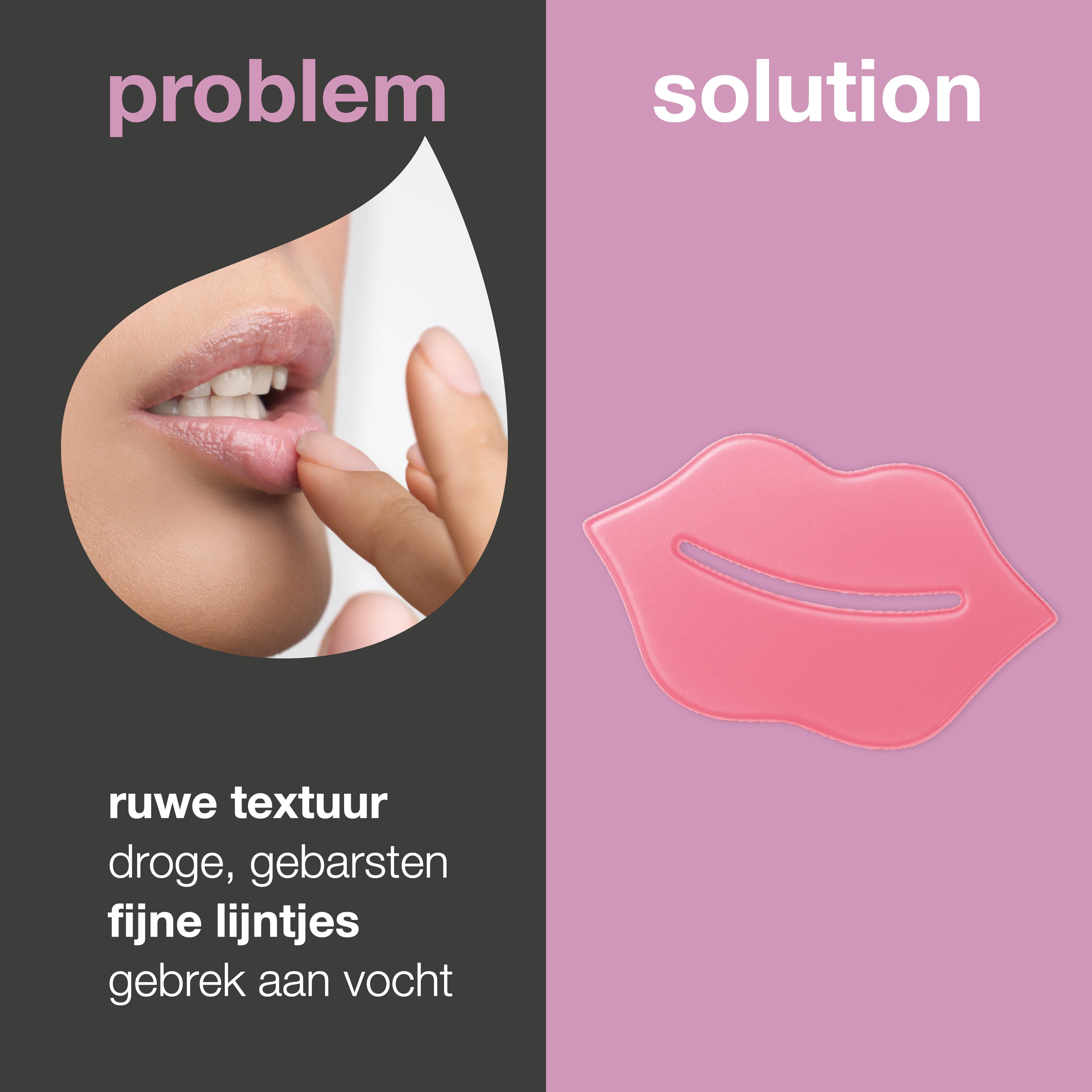 Lippenmasker tegen droge lippen en zichtbare lijntjes. Maakt glad, vol en soepel. Belangrijkste ingrediënten: B12, Centella Asiatica en hyaluronzuur.