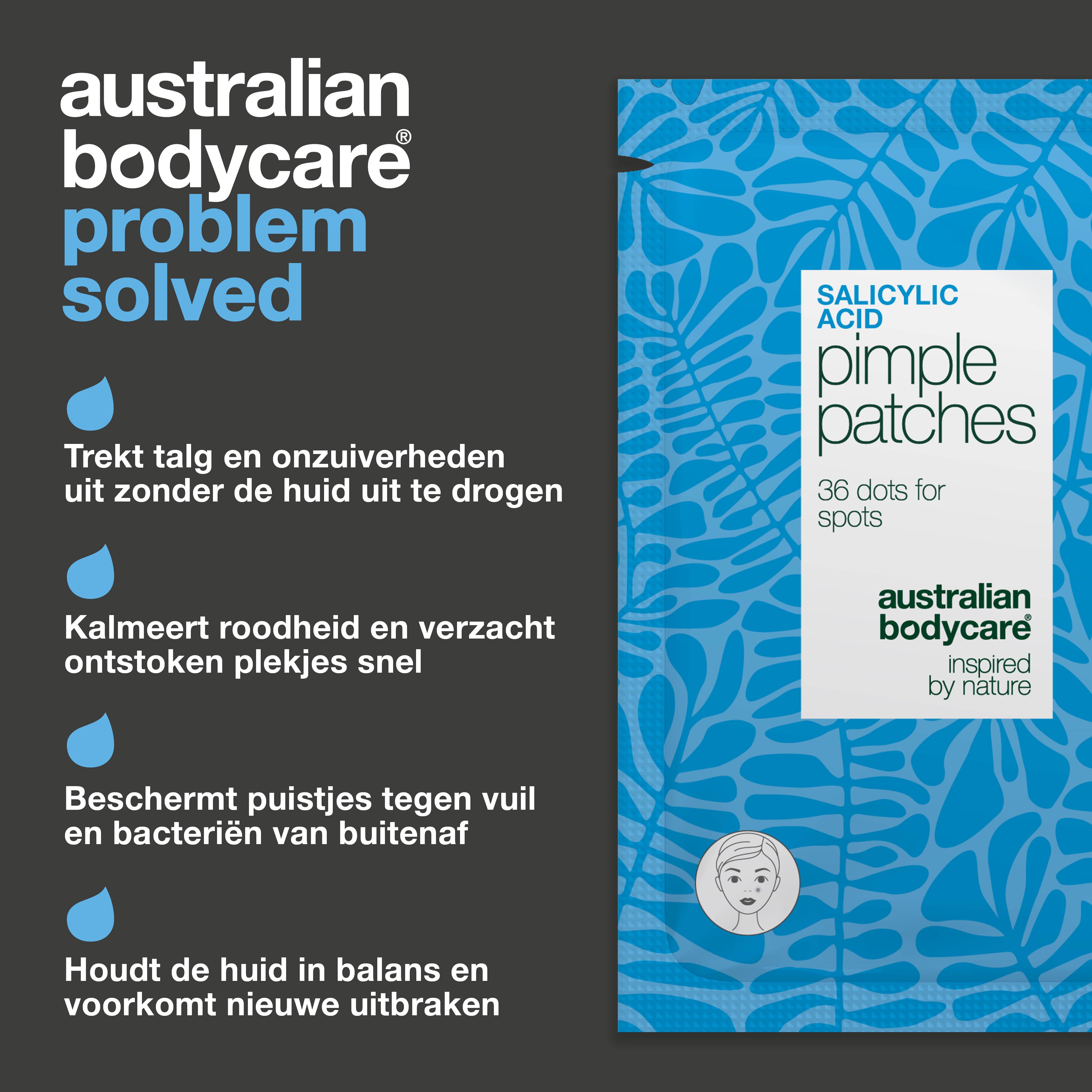 Salicylzuur Pimple Patches helpen bij roodheid, onzuiverheden en huidirritatie. Met salicylzuur, groene thee-extract en hyaluronzuur.