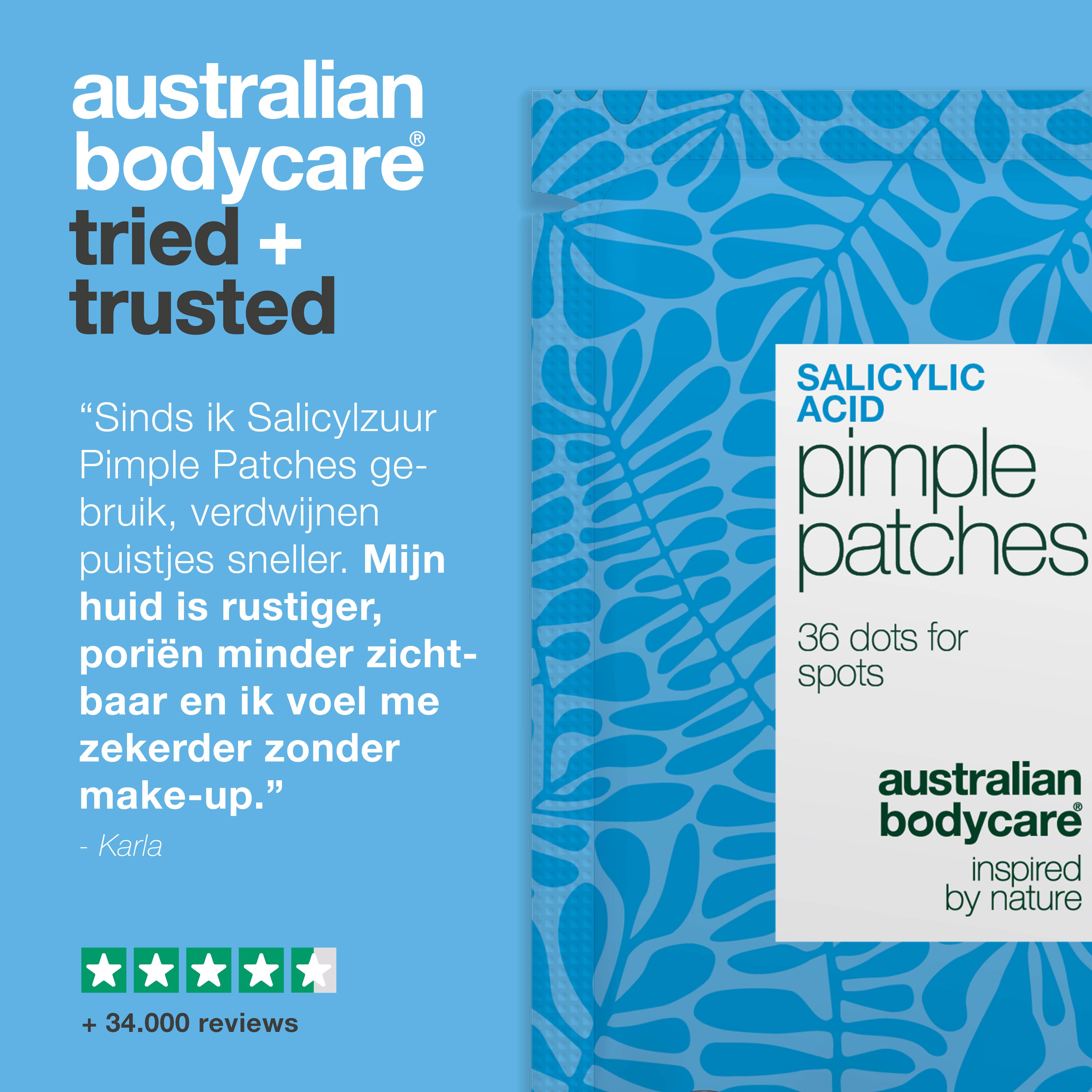 Salicylzuur Pimple Patches helpen bij roodheid, onzuiverheden en huidirritatie. Met salicylzuur, groene thee-extract en hyaluronzuur.