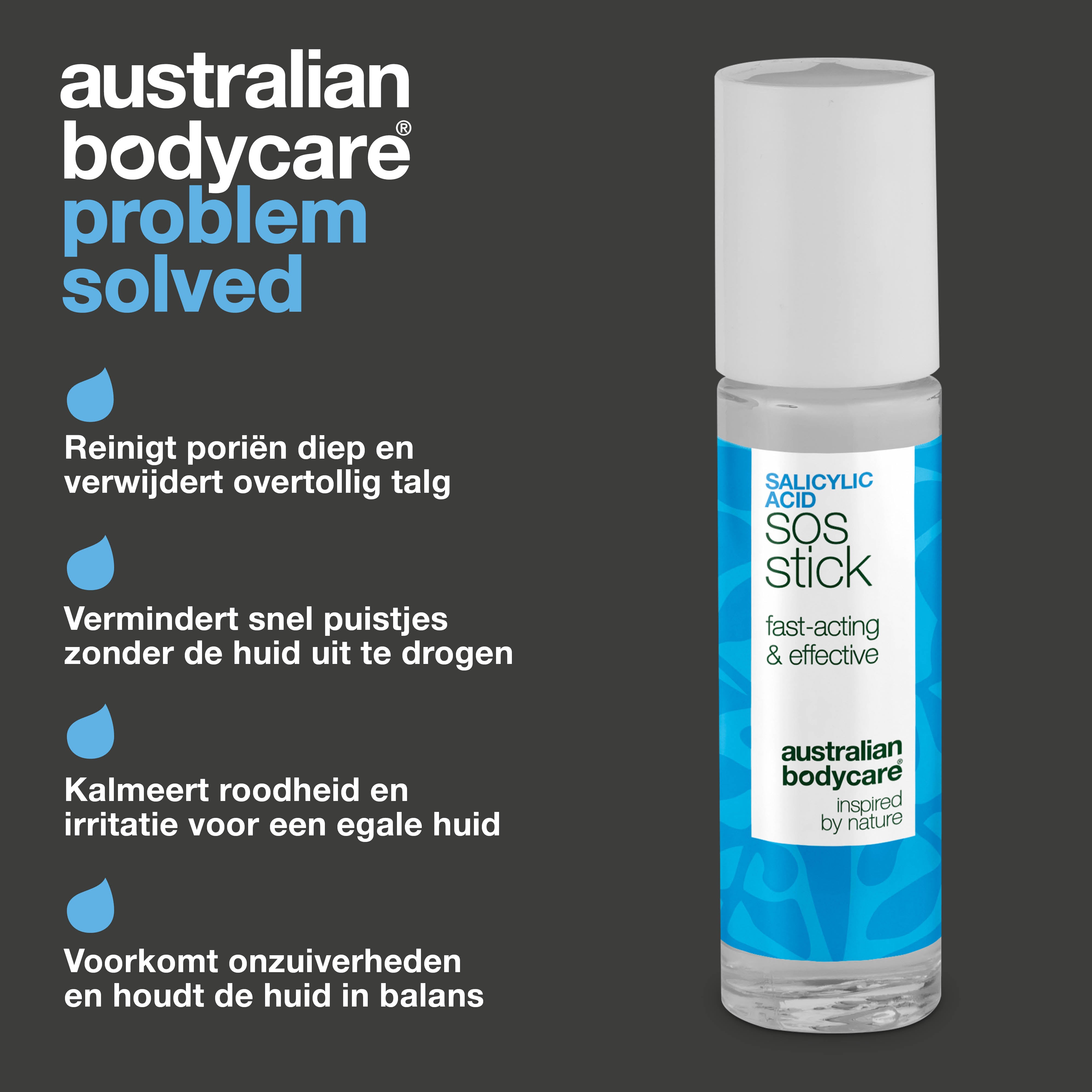 Salicylzuur SOS Stick tegen puistjes en roodheid – reinigt poriën en kalmeert de huid snel