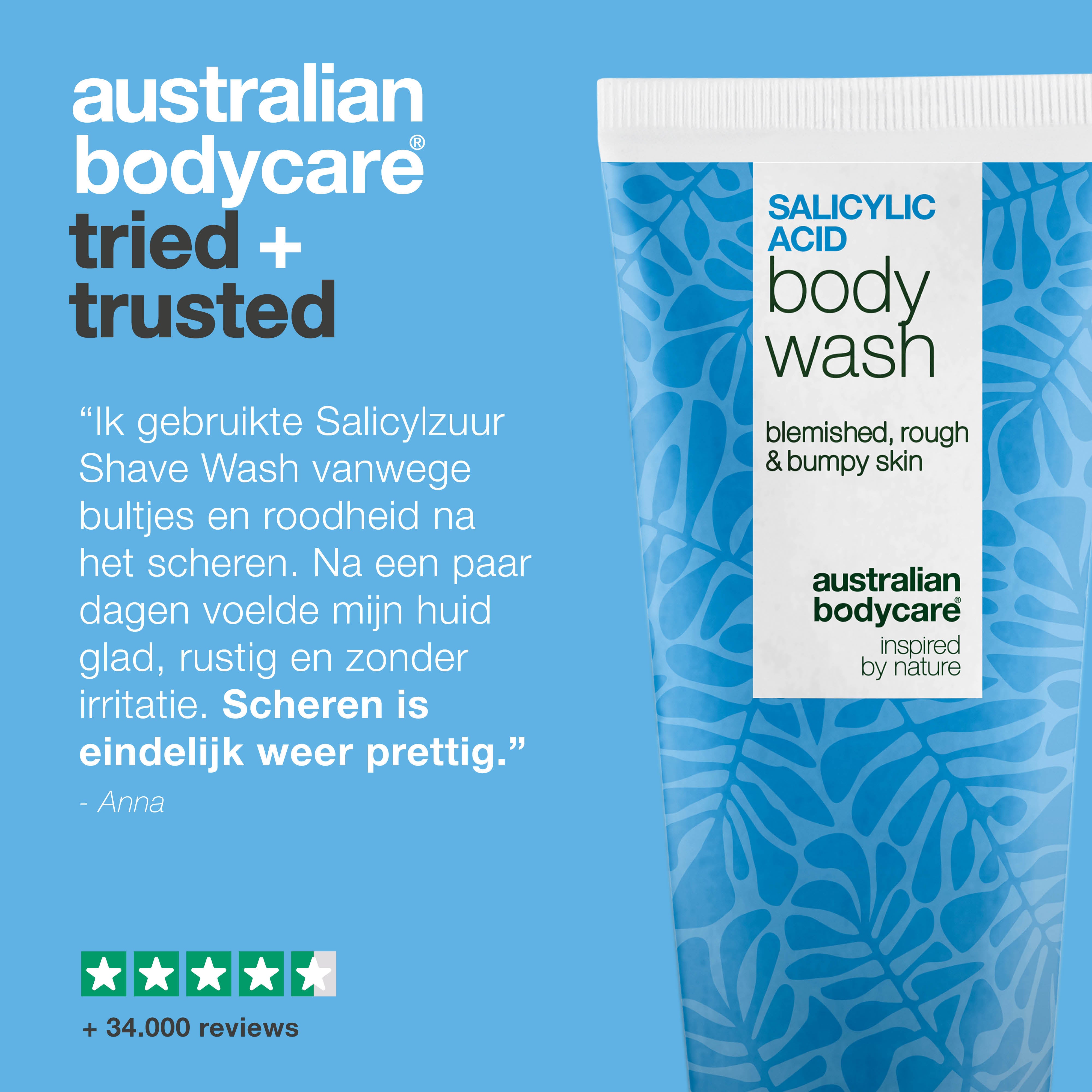 Salicylzuur Shave Wash tegen scheerbultjes en ingegroeide haren – kalmeert de huid na het scheren
