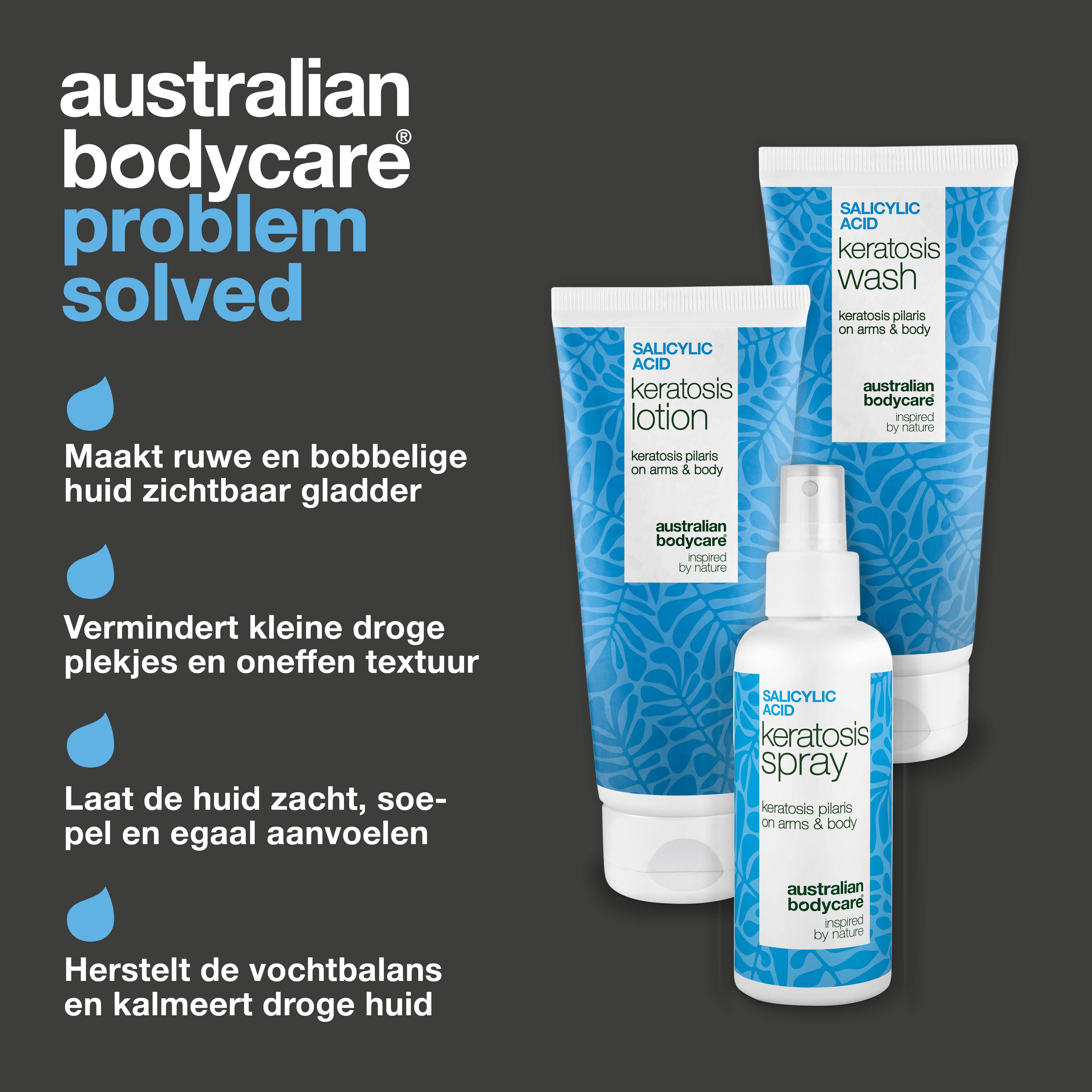 Pakket tegen Keratosis Pilaris – Maakt ruwe huid glad — Verzorgingsset voor kippenvelhuid/aardbeienhuid vermindert droge, oneffen huid. Helpt bij kleine rode bultjes op huid voor een egaal resultaat.