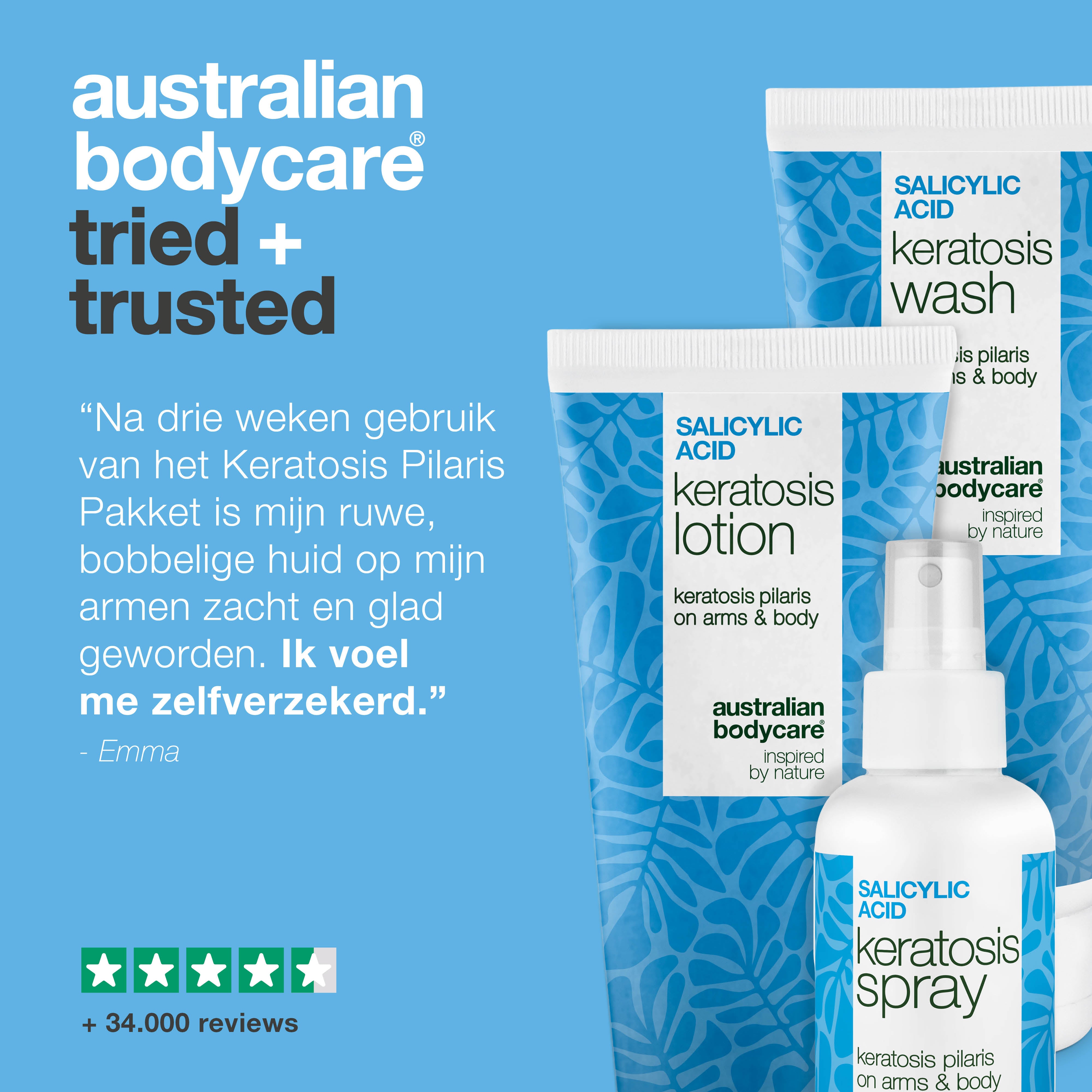 Pakket tegen Keratosis Pilaris – Maakt ruwe huid glad — Verzorgingsset voor kippenvelhuid/aardbeienhuid vermindert droge, oneffen huid. Helpt bij kleine rode bultjes op huid voor een egaal resultaat.