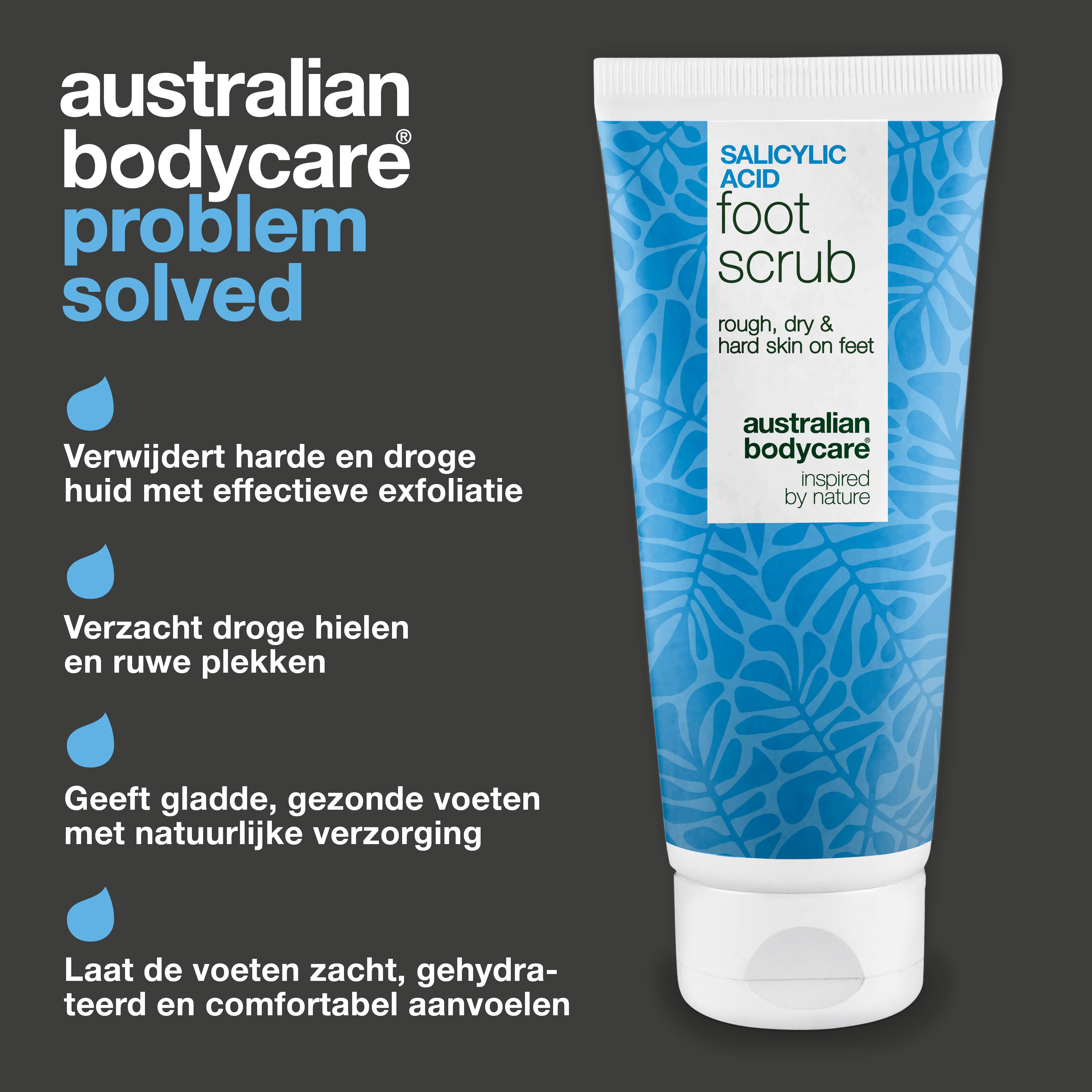 Exfoliërende voetscrub met salicylzuur tegen ruwe en droge huid voor zachte voeten