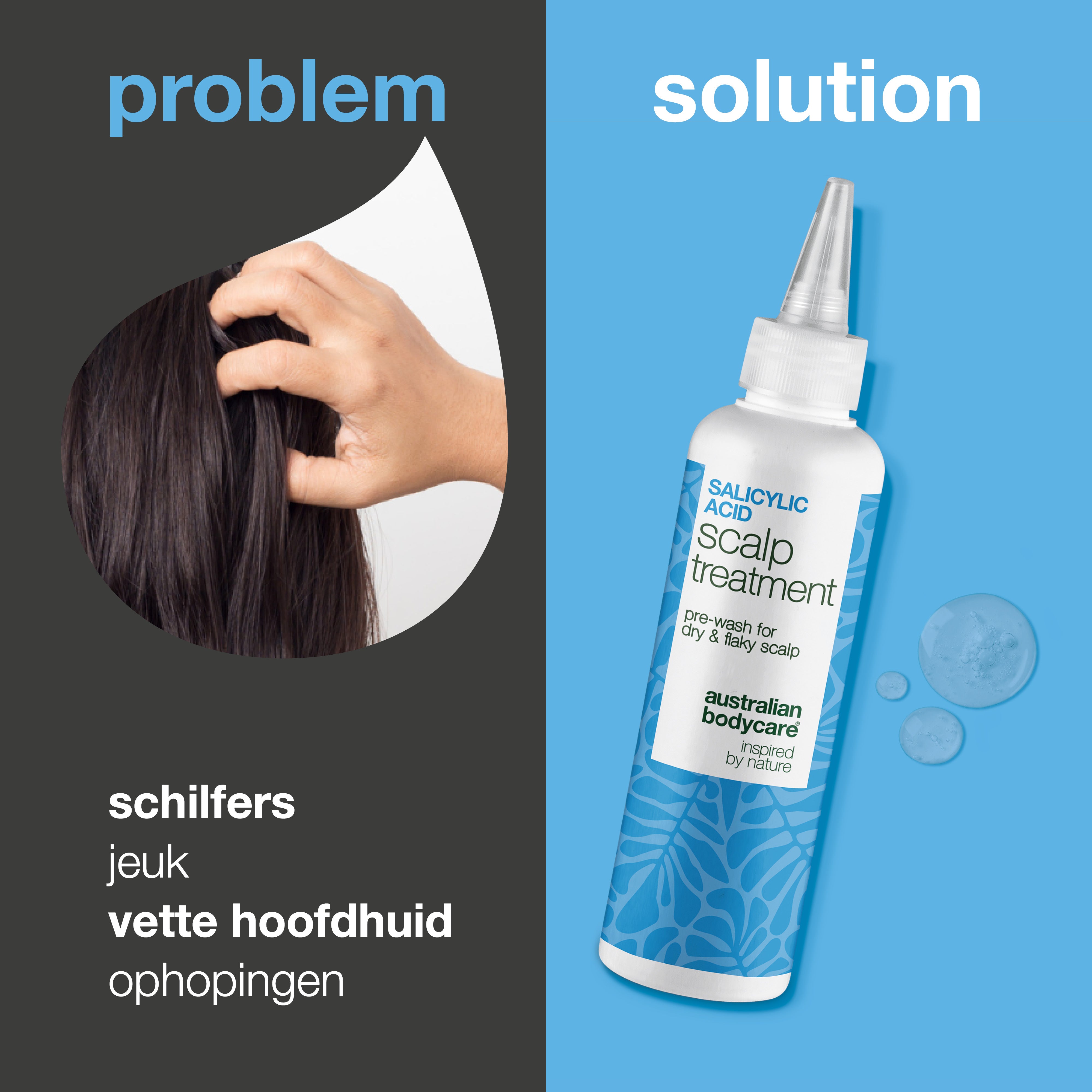 Salicylzuur hoofdhuidbehandeling tegen jeuk en schilfers — Salicylzuur hoofdhuidbehandeling verlicht jeuk, schilfers en vet. Gebruik voor het wassen voor diepe exfoliatie met actief salicylzuur.
