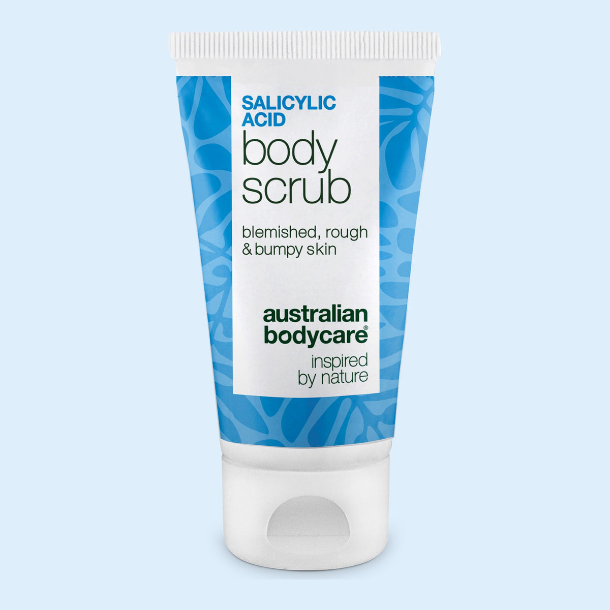 Salicylic Acid Body Scrub 50 ml van Australian Bodycare, blauw-witte tube met klepdop