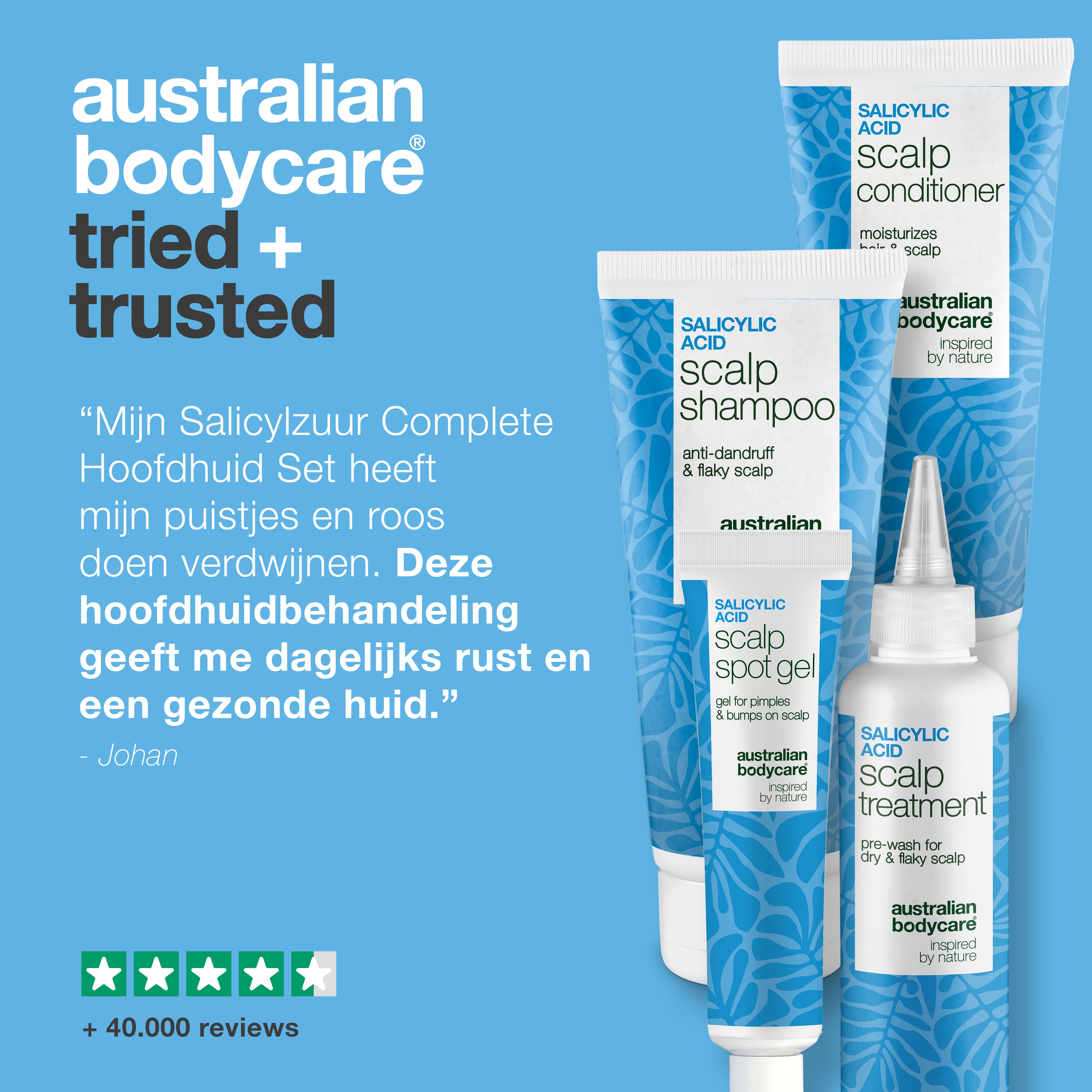 Tried and trusted: klantbeoordeling van de hoofdhuid set – 4,5 sterren op basis van meer dan 40.000 reviews