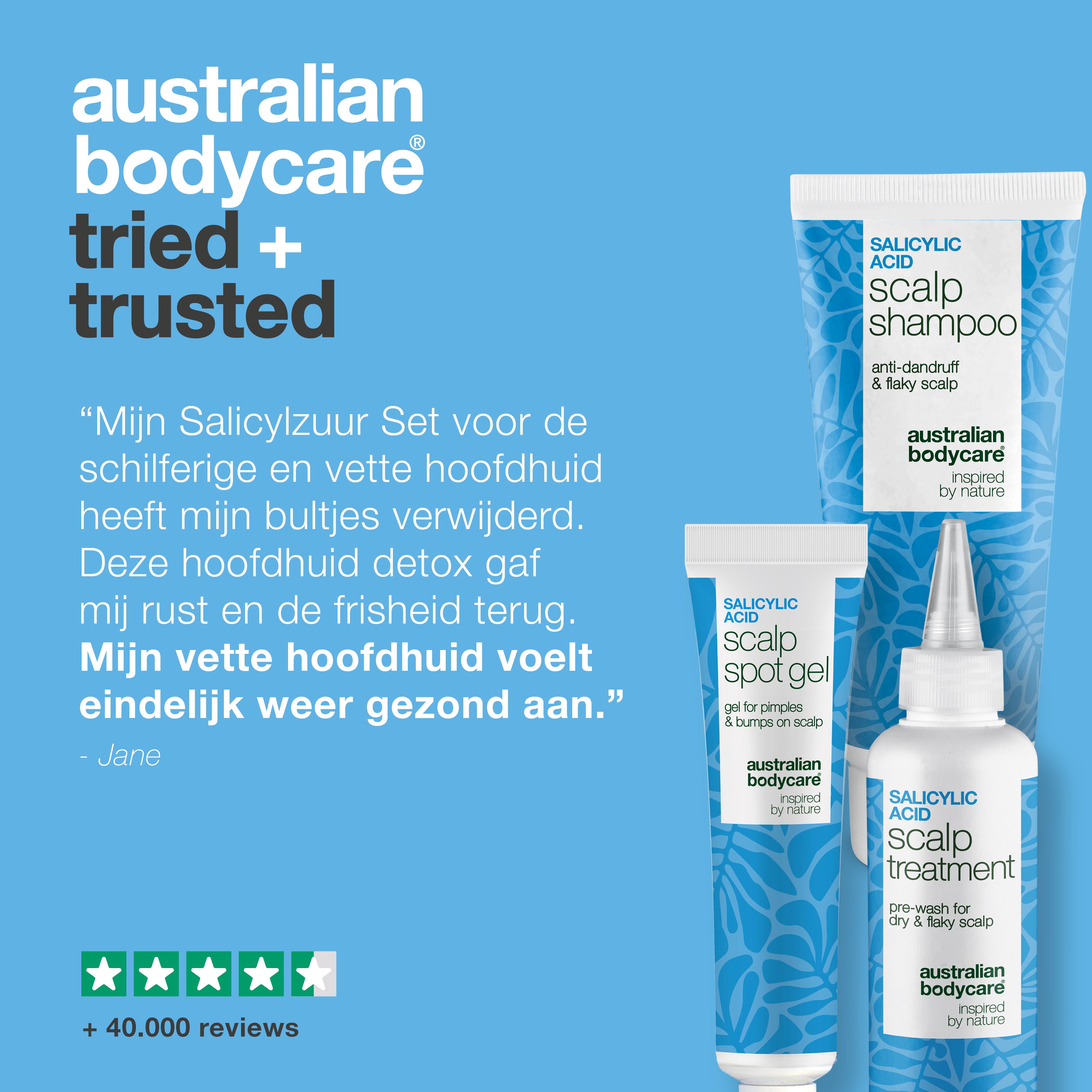 Tried and trusted: klantbeoordeling van de set voor vette hoofdhuid – 4,5 sterren op basis van 40.000+ reviews