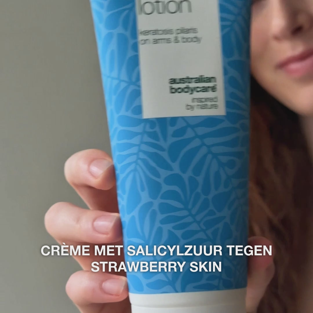 Body lotion bij keratosis pilaris en ruwe, bobbelige huid — Body lotion voor keratosis pilaris en droge huid. Verzacht met salicylzuur, niacinamide en zink.