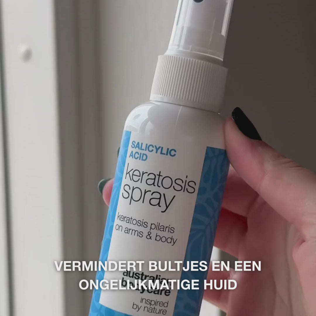 Keratosis pilaris spray tegen ruwe huid en bultjes — Keratosis pilaris spray vermindert ruwe bultjes en maakt de huid glad. Bevat salicylzuur voor diepe exfoliatie.