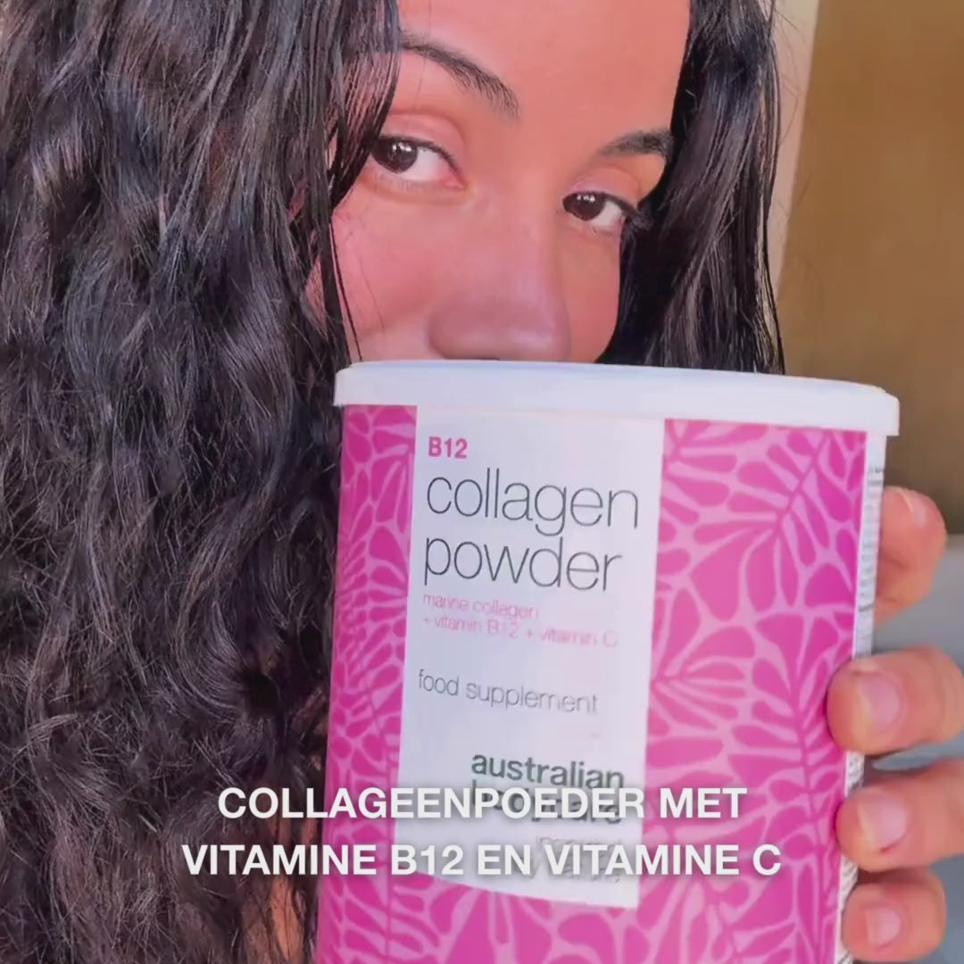 Marien collageenpoeder met vitamine B12 en C – 250 g supplement voor huid, haar en nagels – Australian Bodycare