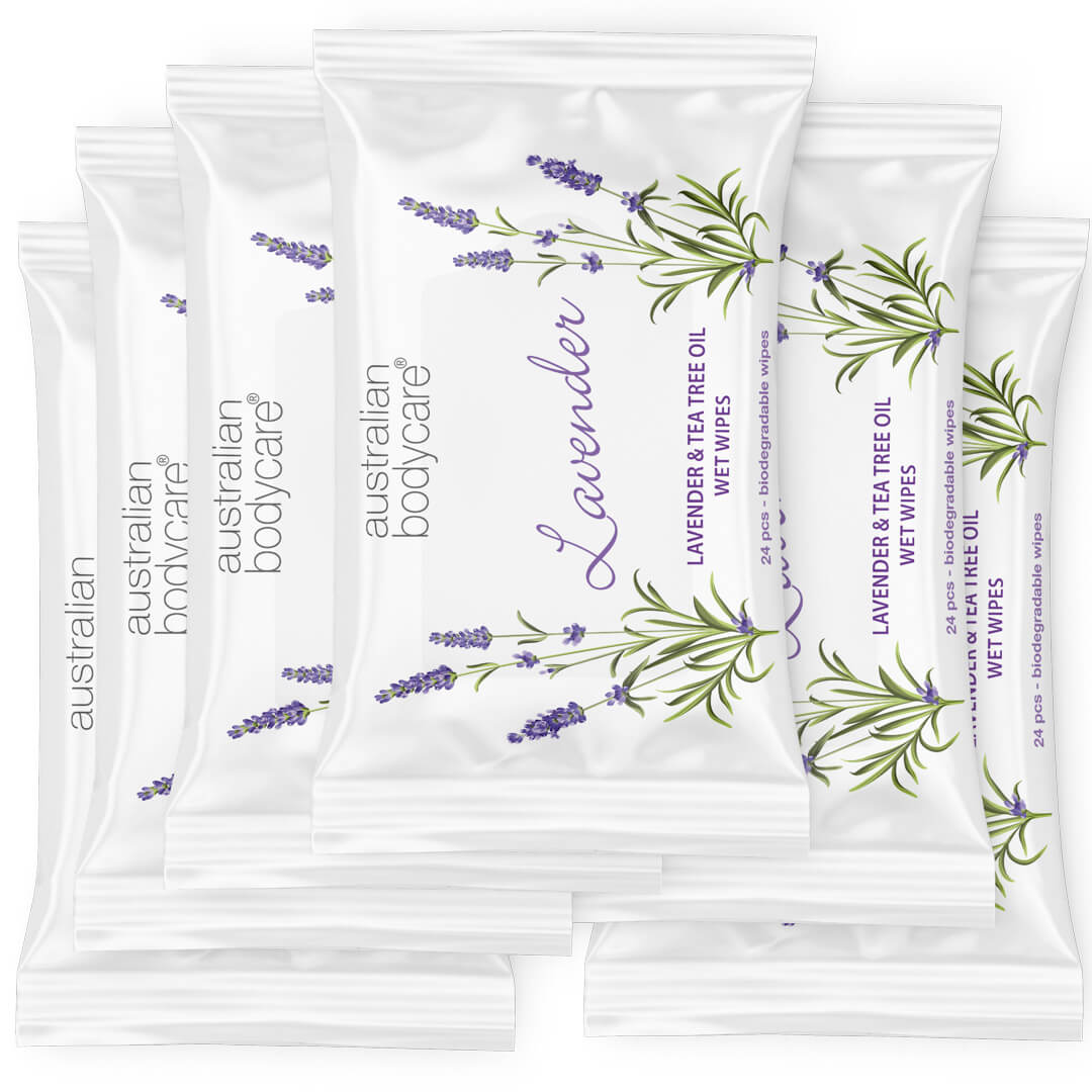 Vochtige doekjes met Lavendel & Tea Tree Olie 24 stuks - Voor het reinigen en hydrateren van gezicht en lichaam