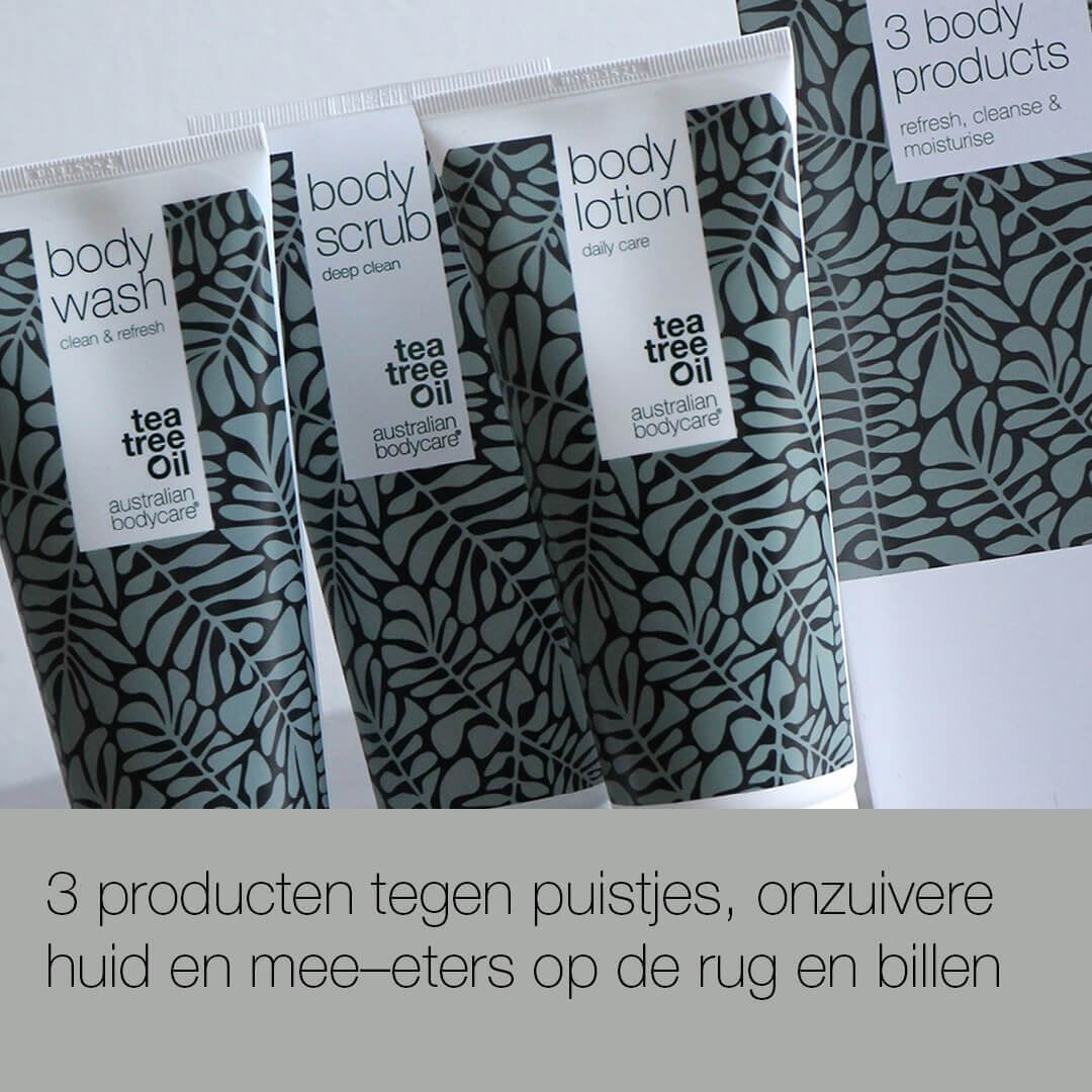 Pakket voor exfoliatie van de huid — 3 producten voor diepe reiniging van talgbultjes en onzuivere huid op het lichaam