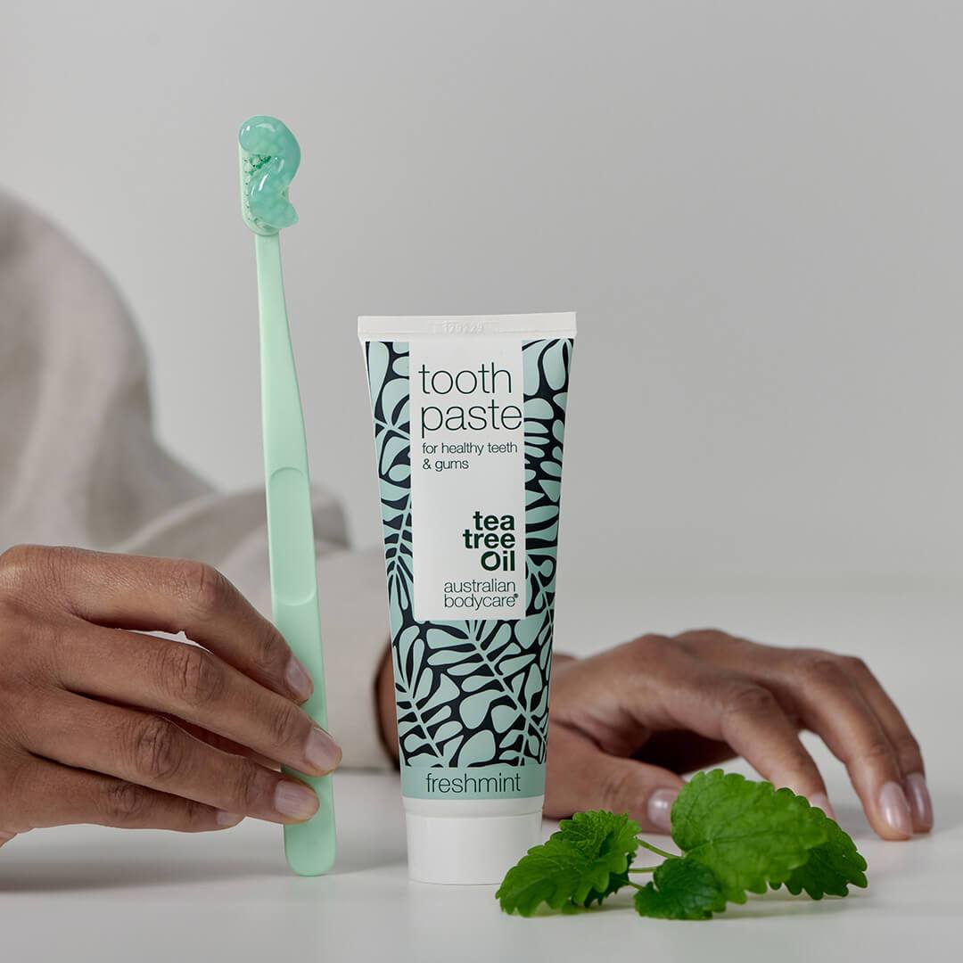 Tandpasta met Tea Tree Olie — voor een goede mondhygiëne en geschikt bij parodontitis en ontstoken tandvlees