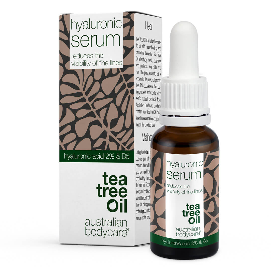 Hyaluronzuur Serum tegen fijne lijntjes - Met Tea Tree Olie, Hyaluronzuur 2% en B5 vitamine B5 tegen fijne lijntjes en een droge huid