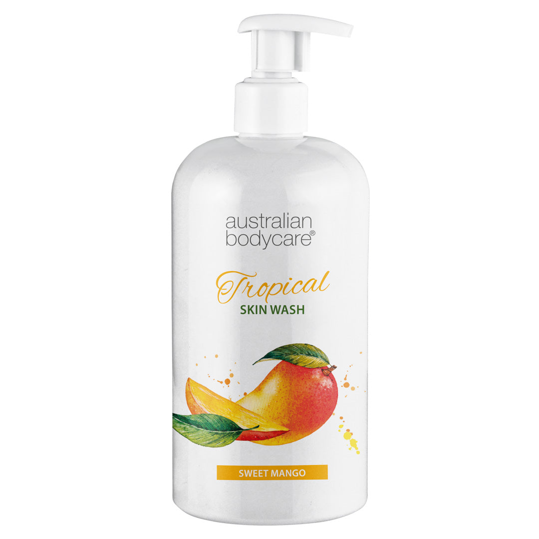 Tropical Skin Wash met mango — Body Wash met Tea Tree Olie en mango voor een schone en probleemloze huid