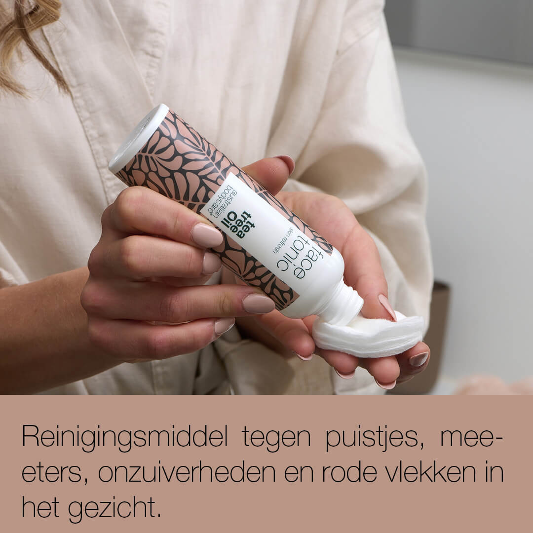 Anti-Puistjes Gezichtstonic — Alcoholvrije face tonic met Tea Tree Olie tegen puistjes en mee-eters