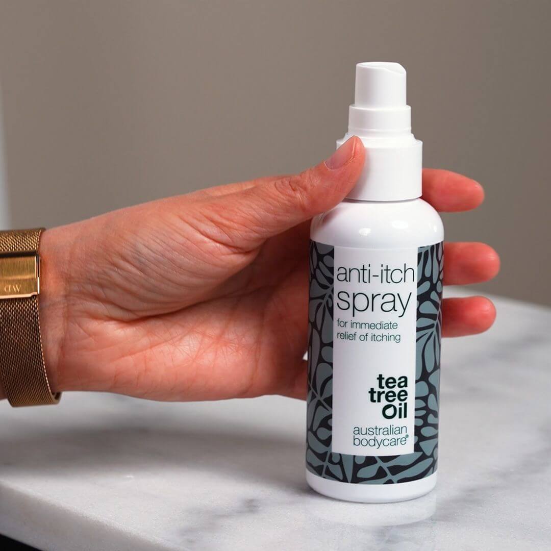 Spray bij een jeukerig gevoel - Verzachtende en kalmerende anti–jeuk spray voor de droge huid