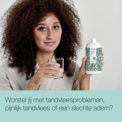 Mondwater met Tea Tree Olie - mondspoeling voor een gezonde mondhygiëne om tandvleesproblemen te voorkomen