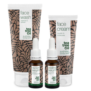 Pakket met 4 producten voor onzuivere huid en puistjes - Diepreinigende huidverzorging voor vette huid, puistjes en mee–eters